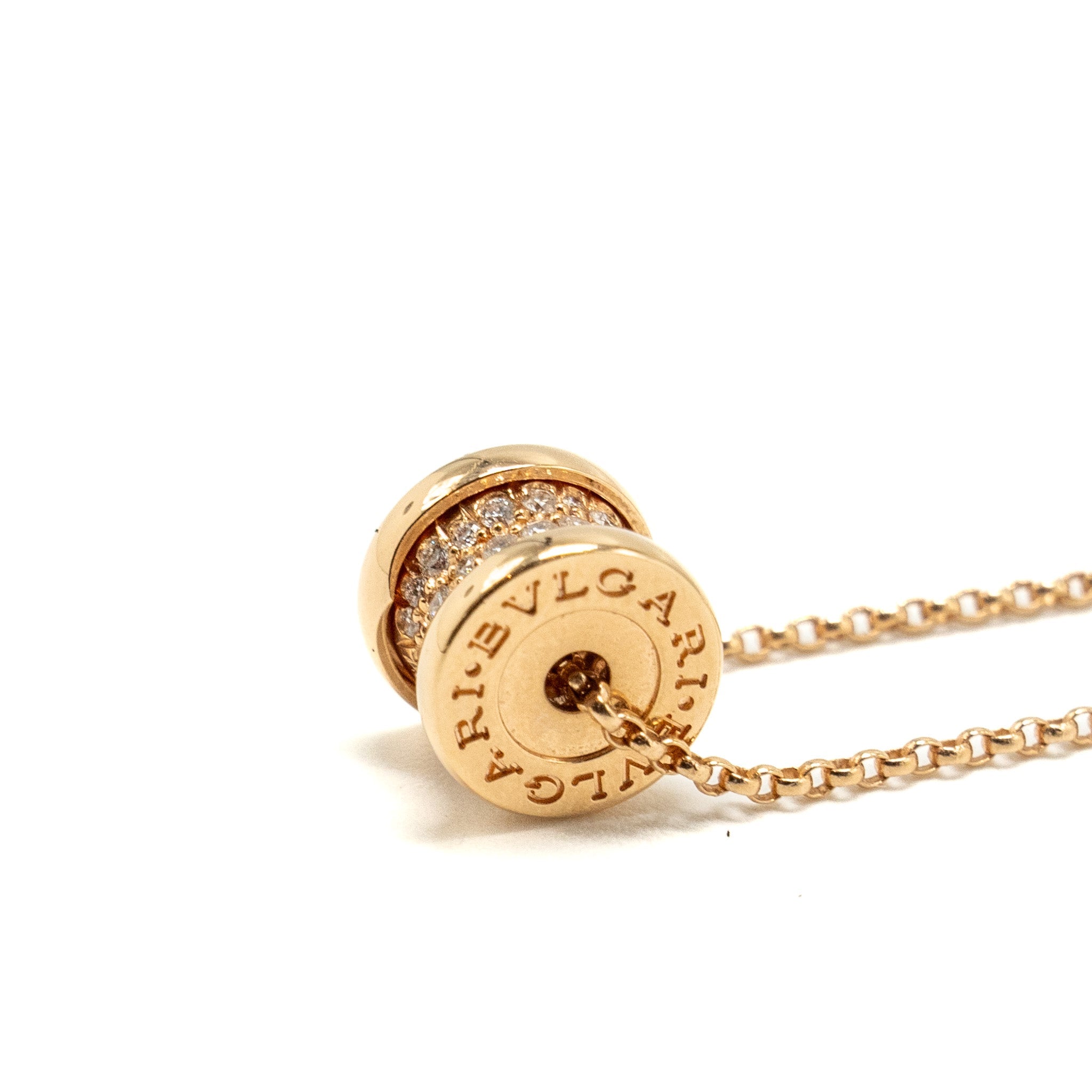 BVLGARI B.ZERO1 NECKLACE ROSE GOLD, PAVE DIAMONDS
