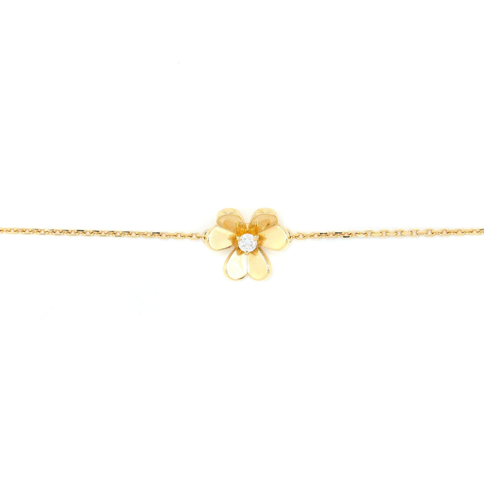 VAN CLEEF & ARPELS FRIVOLE BRACELET 18K YELLOW GOLD WITH ONE DIAMOND