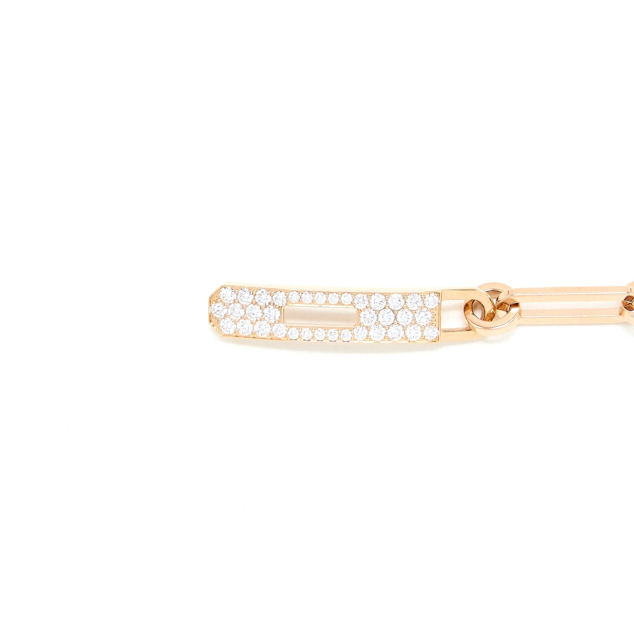 HERMES KELLY CHAIN BRACELET ROSE GOLD WITH DIAMONDS
