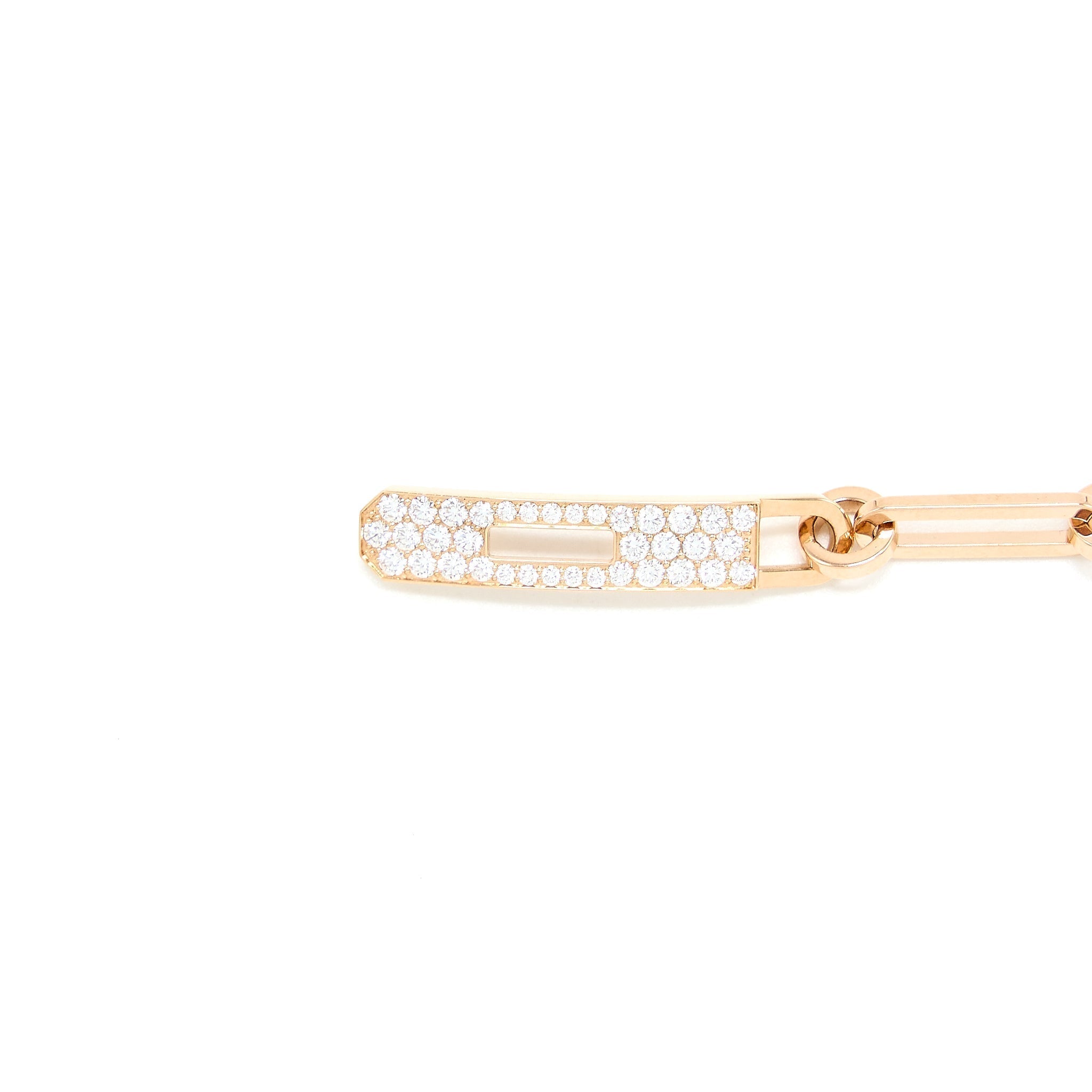 HERMES KELLY CHAINE BRACELET ROSE GOLD DIAMONDS
