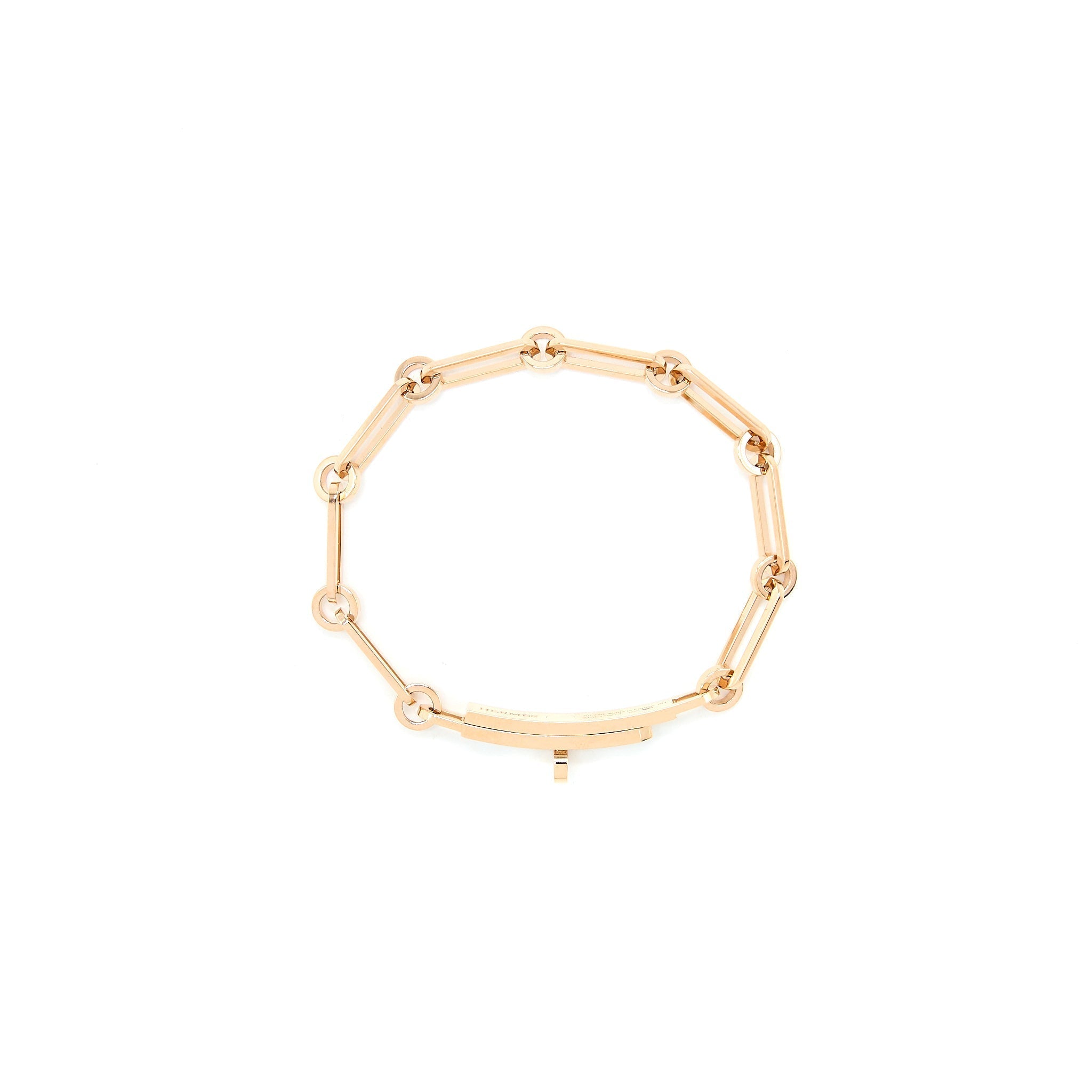 HERMES KELLY CHAINE BRACELET ROSE GOLD DIAMONDS