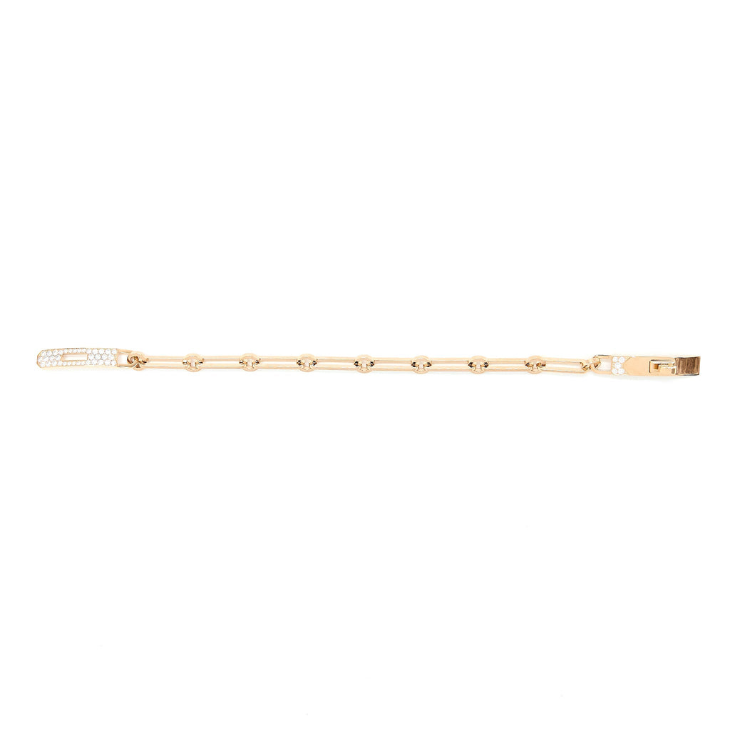 HERMES KELLY CHAIN BRACELET ROSE GOLD WITH DIAMONDS