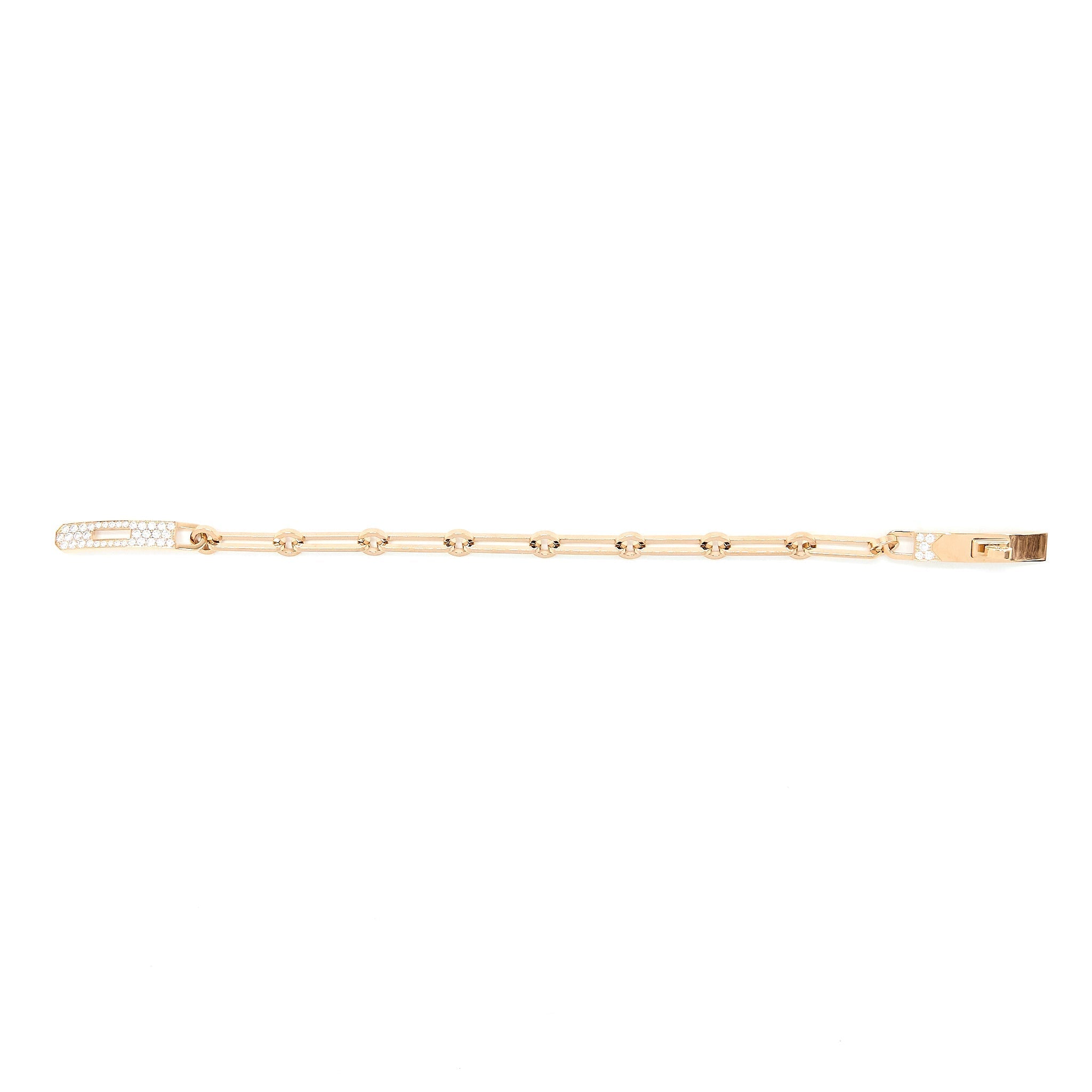 HERMES KELLY CHAIN BRACELET ROSE GOLD WITH DIAMONDS