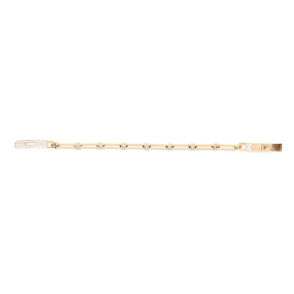 HERMES KELLY CHAINE BRACELET ROSE GOLD DIAMONDS