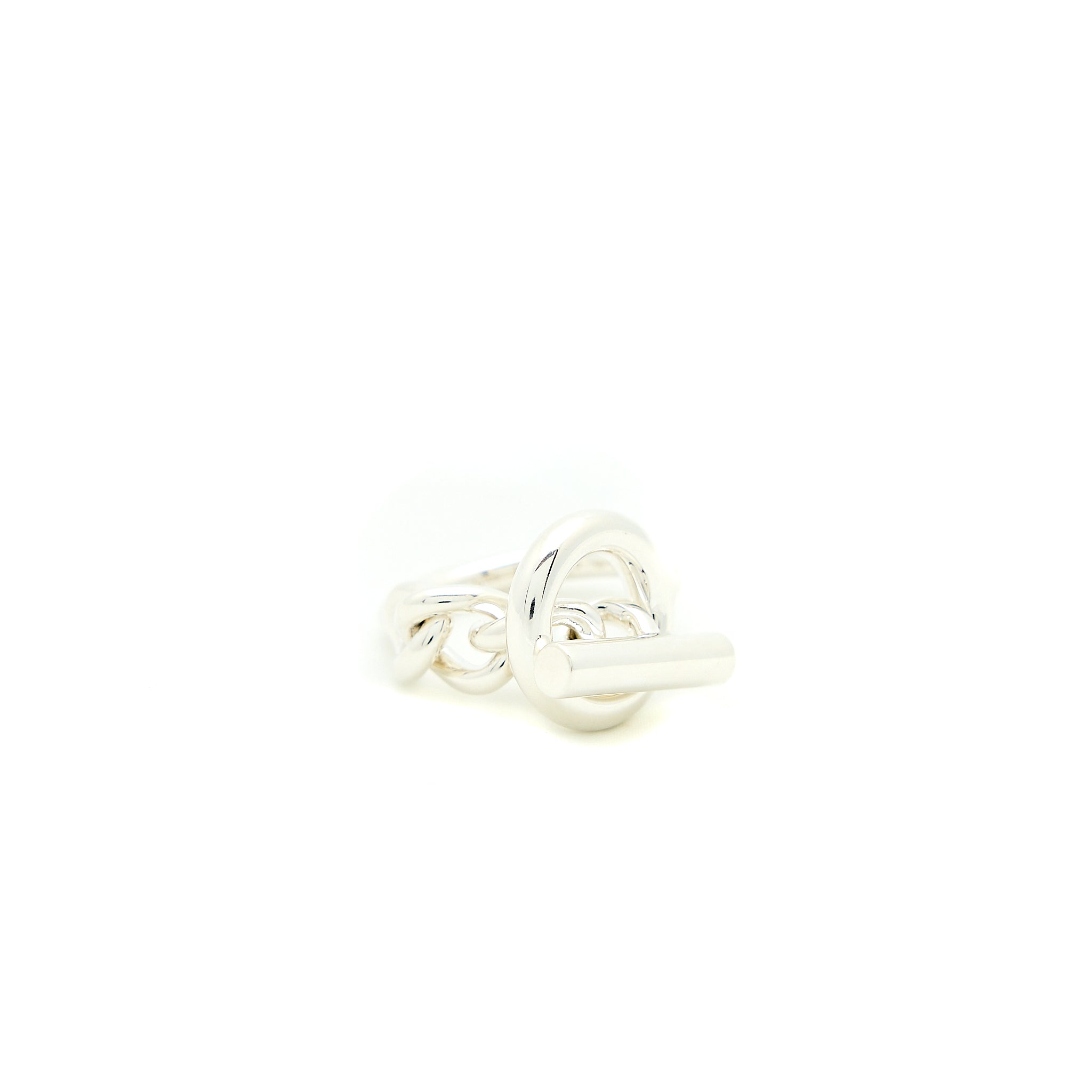 HERMES BAGUE CROISETTE RING SILVER TONE