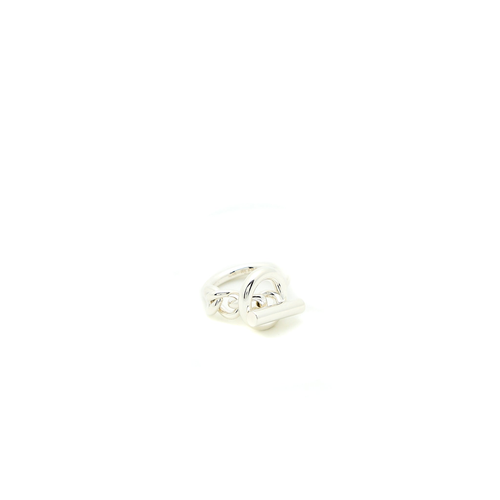 HERMES BAGUE CROISETTE RING SILVER TONE