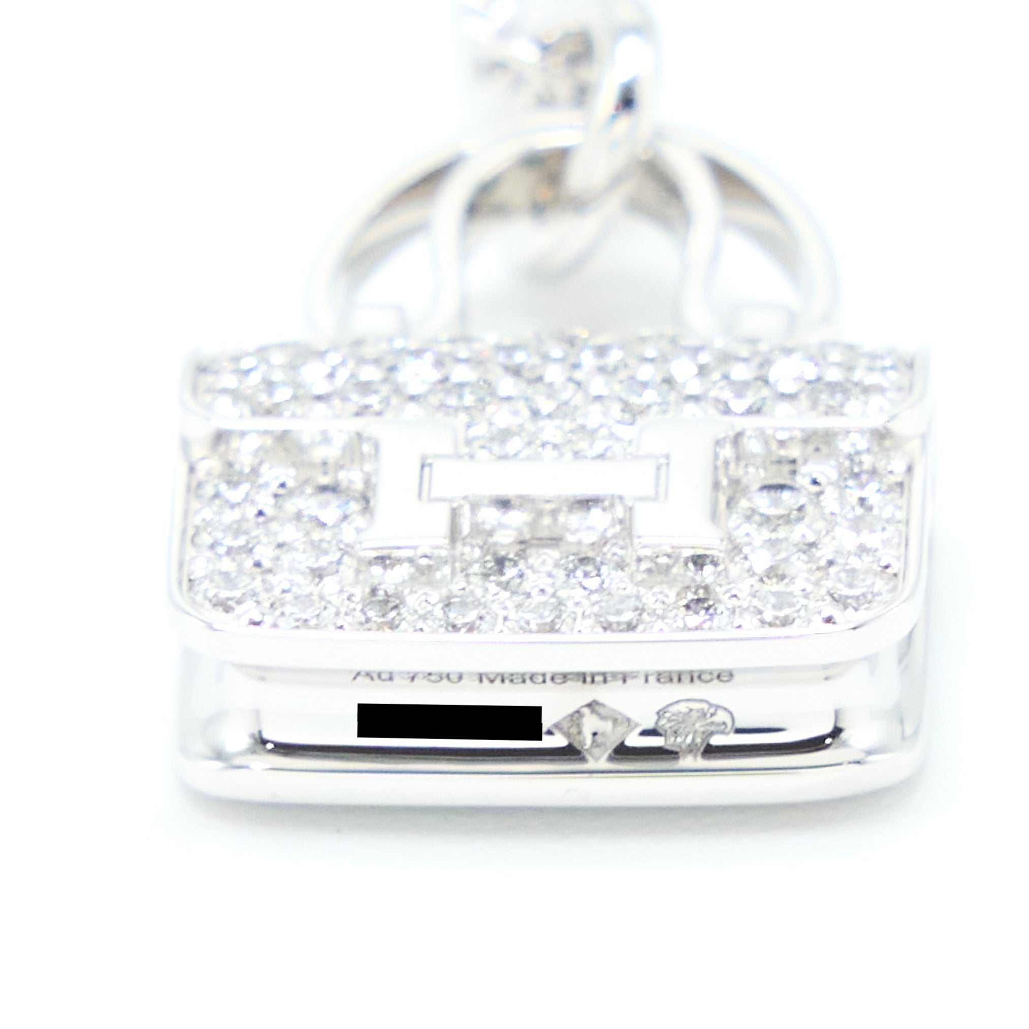 HERMES CONSTANCE AMULETTE PENDANT WHITE GOLD DIAMONDS