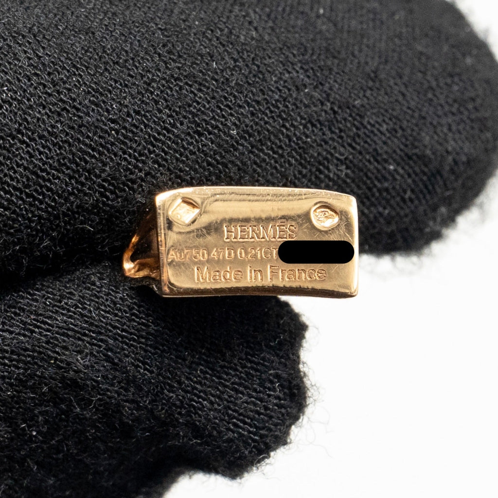 HERMES AMULETTE KELLY PENDANT ROSE GOLD DIAMONDS