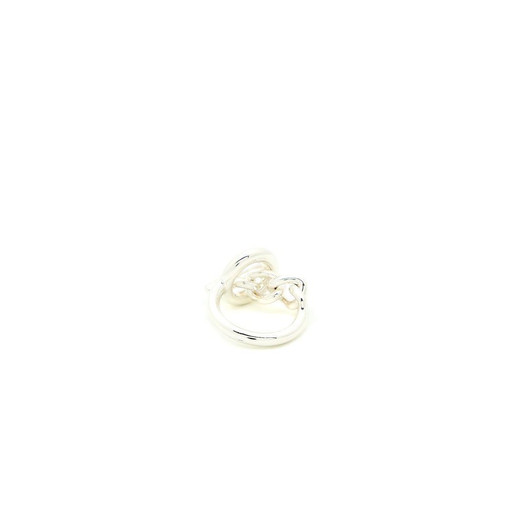 HERMES BAGUE CROISETTE RING SILVER TONE