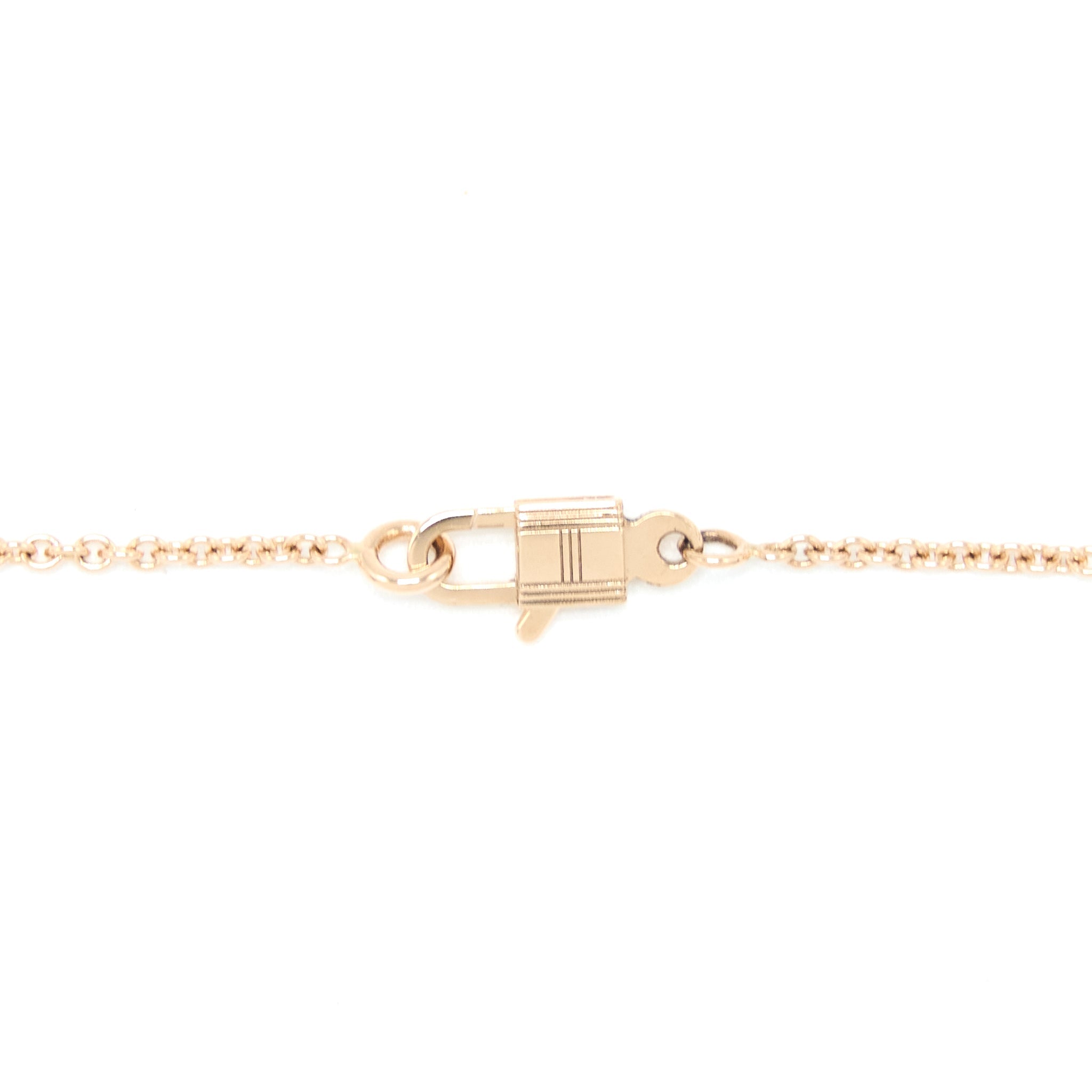 HERMES CONSTANCE AMULETTE PENDANT ROSE GOLD DIAMONDS