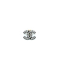CHANEL CC LOGO BROOCH WITH CRYSTAL GOLD TONE