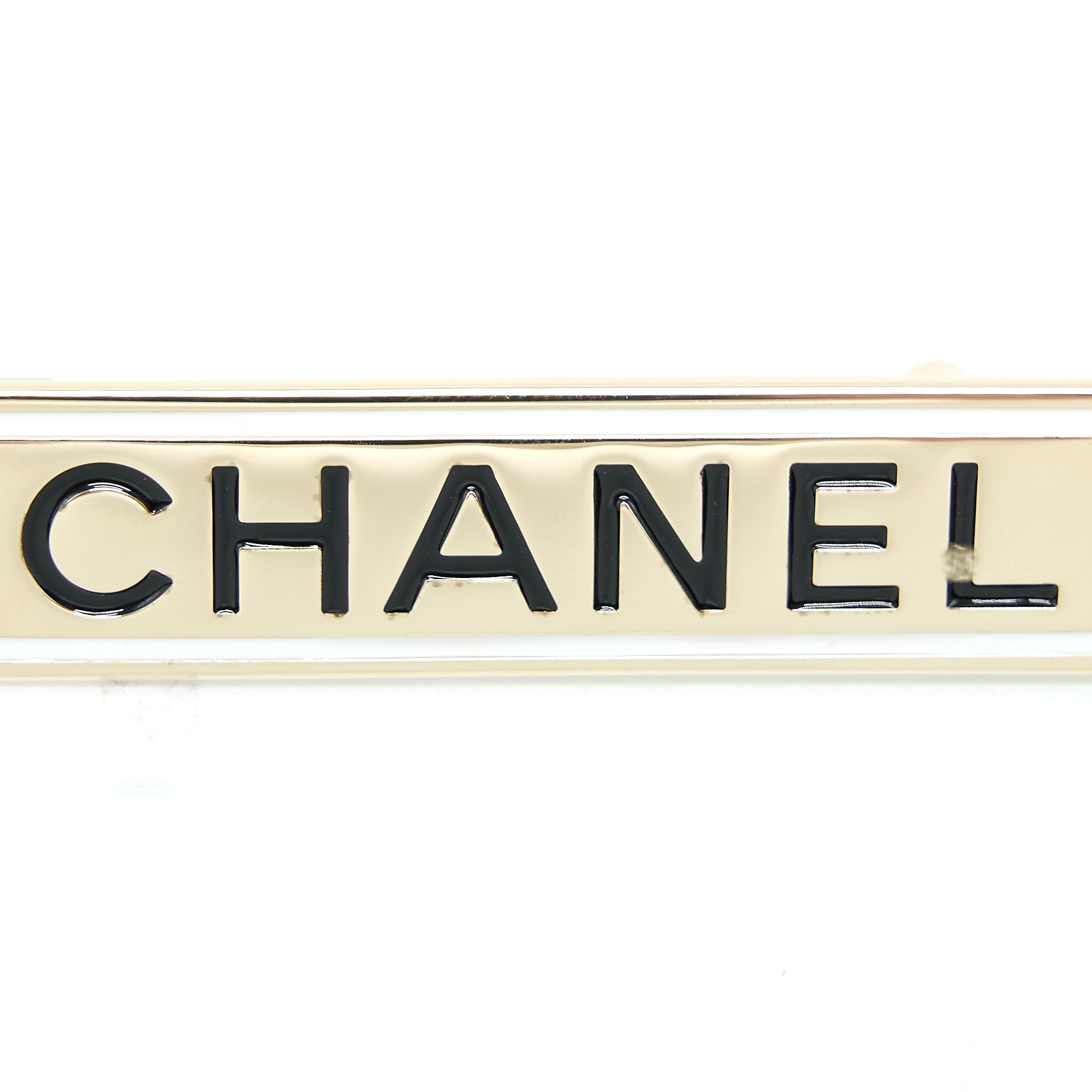 CHANEL LETTER CHANEL BROOCH LIGHT GOLD TONE