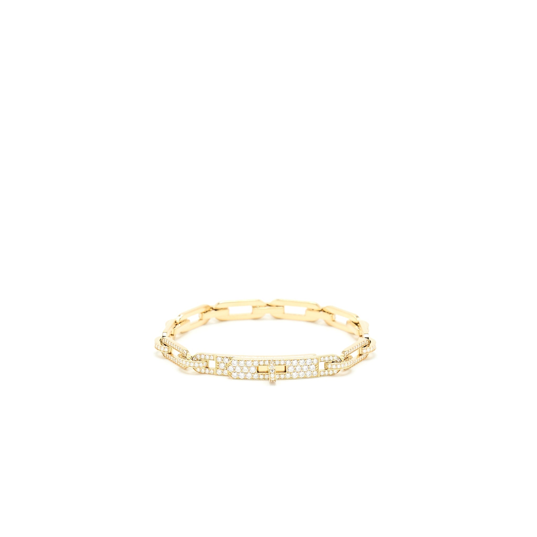 HERMES KELLY CHAINE BRACELET ROSE GOLD FULL DIAMONDS