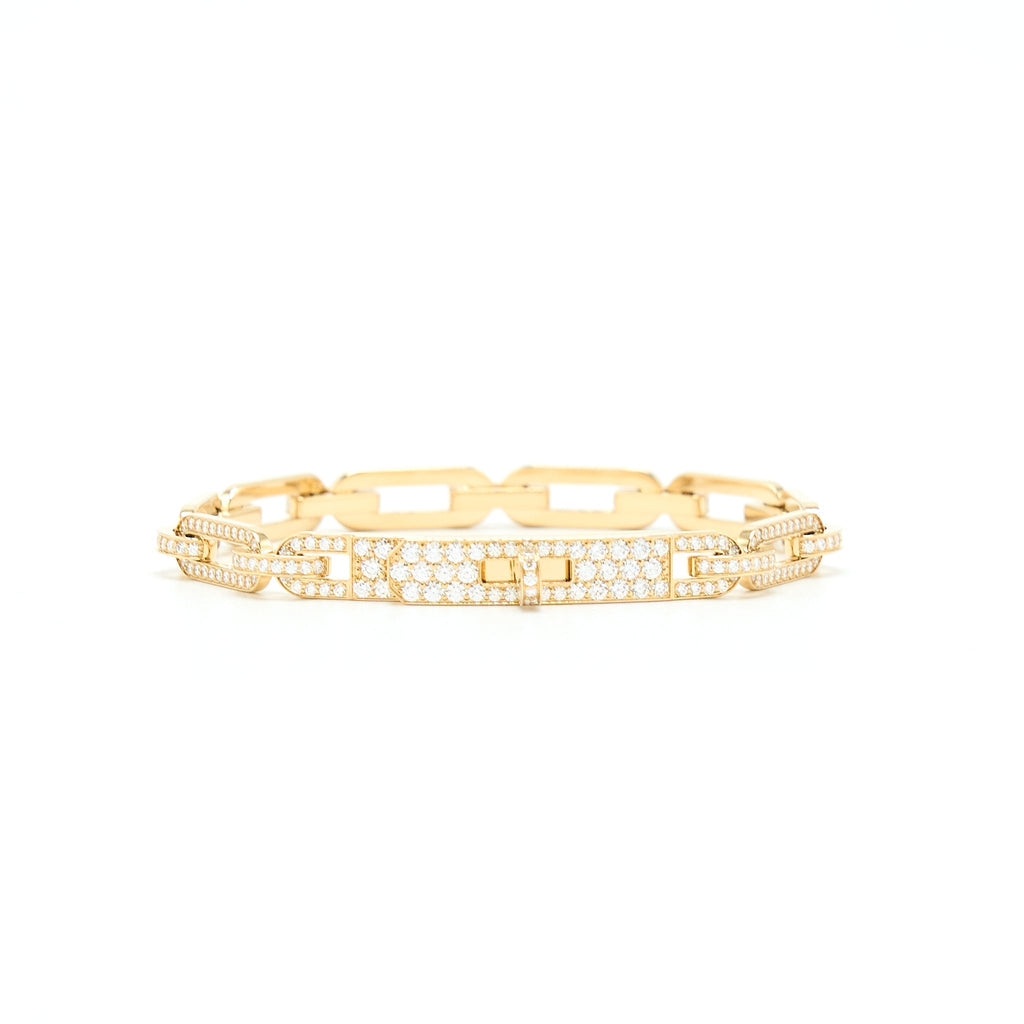 HERMES KELLY CHAINE BRACELET ROSE GOLD FULL DIAMONDS