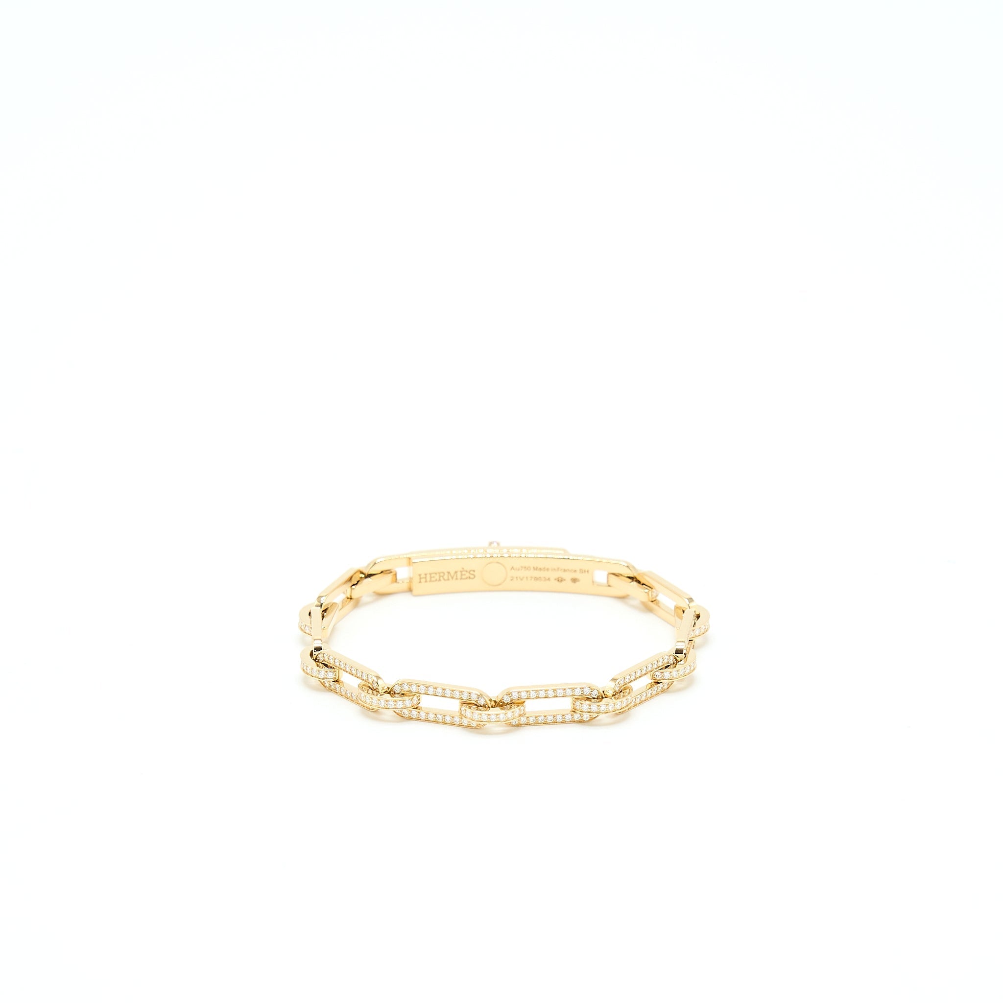 HERMES KELLY CHAINE BRACELET ROSE GOLD FULL DIAMONDS