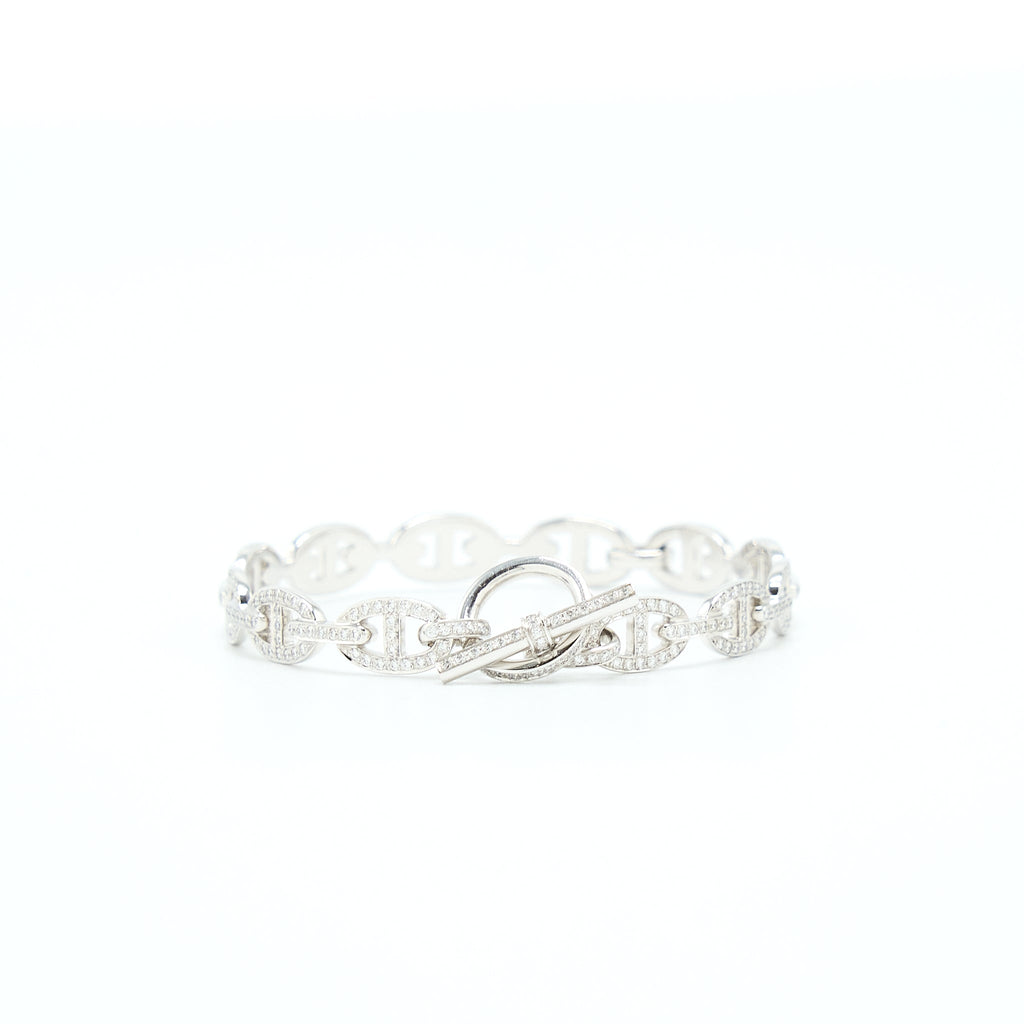 HERMES FARANDOLE BRACELET WHITE GOLD WITH FULL DIAMONDS