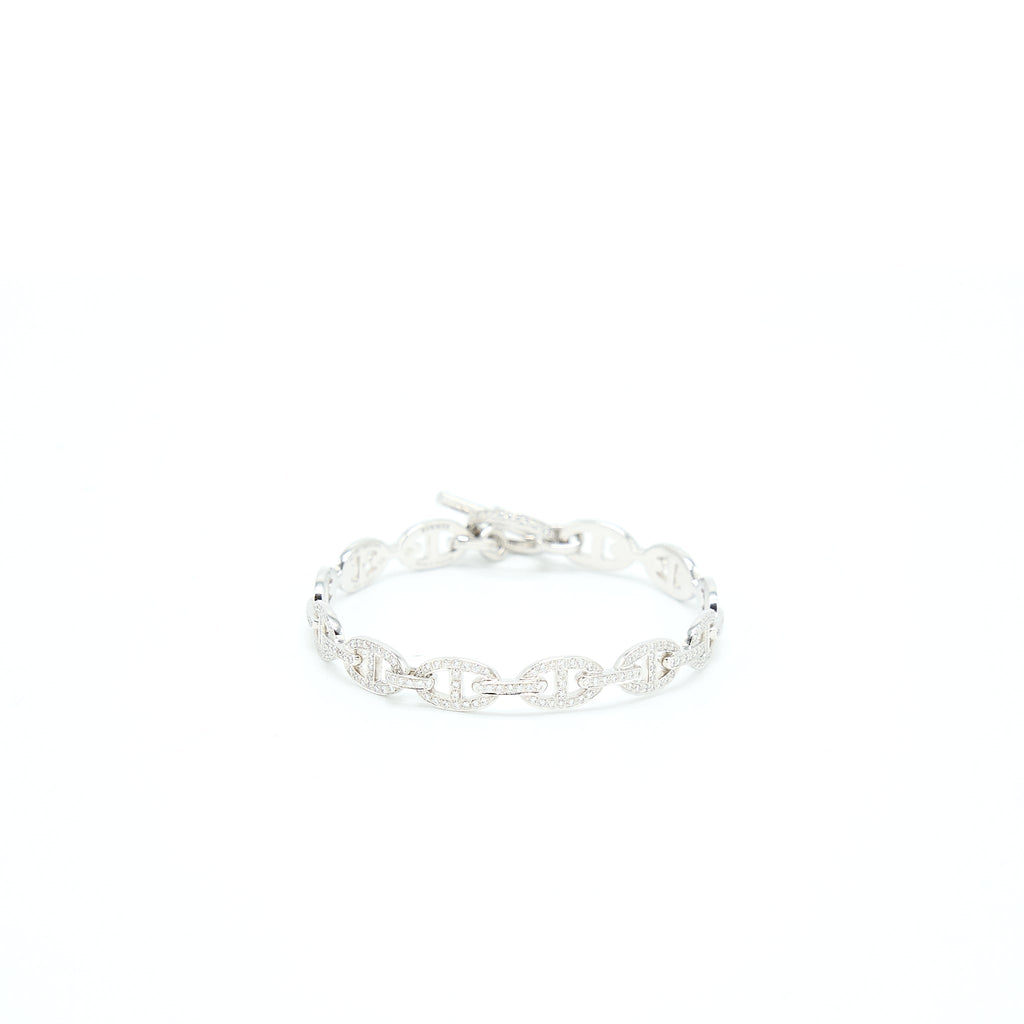 HERMES FARANDOLE BRACELET WHITE GOLD WITH FULL DIAMONDS