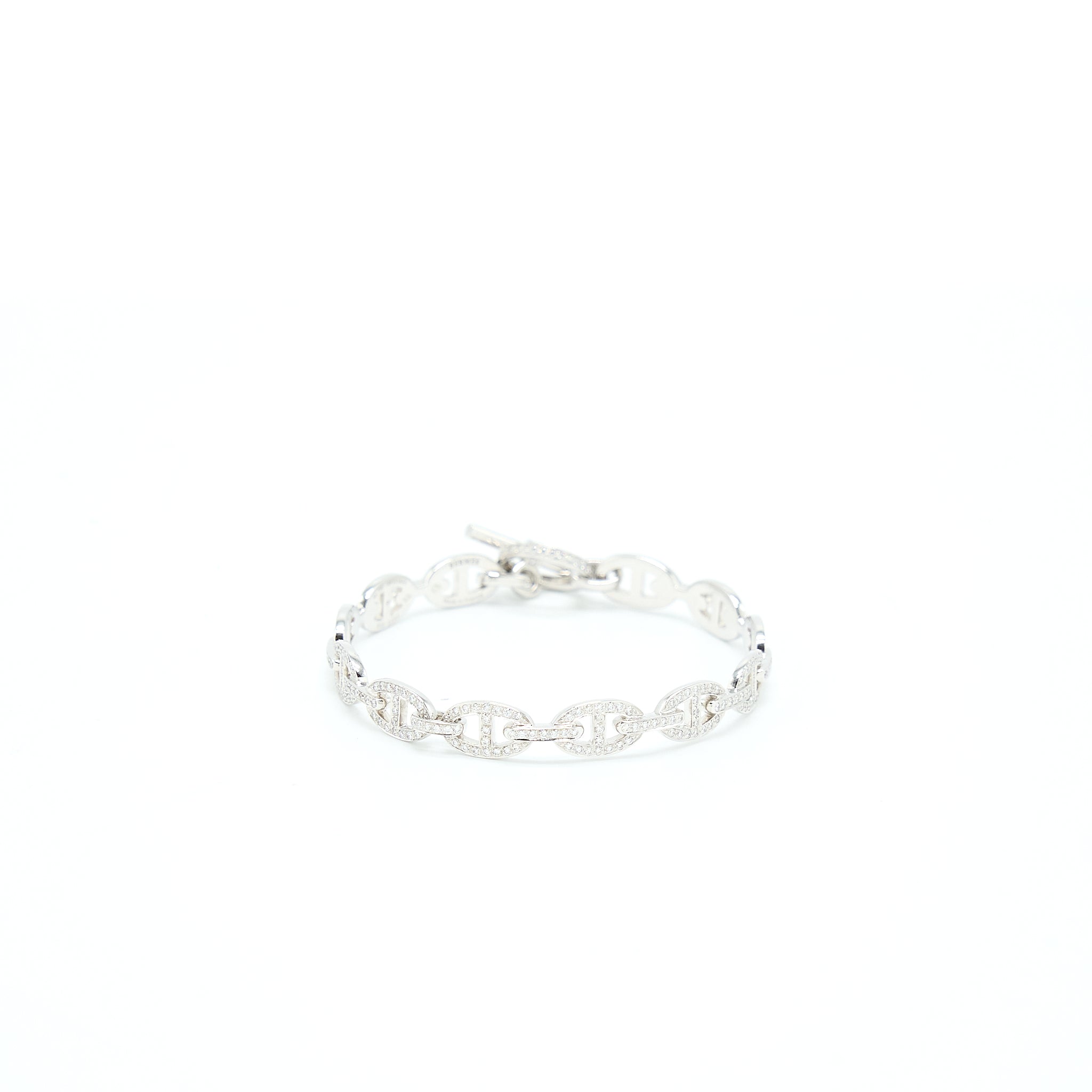 HERMES FARANDOLE BRACELET WHITE GOLD WITH FULL DIAMONDS