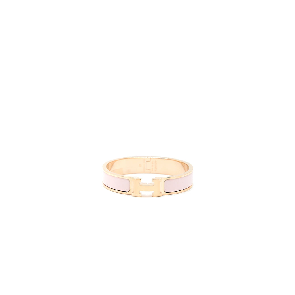 HERMES CLIC H BRACELET ROSE CANDEUR RGHW
