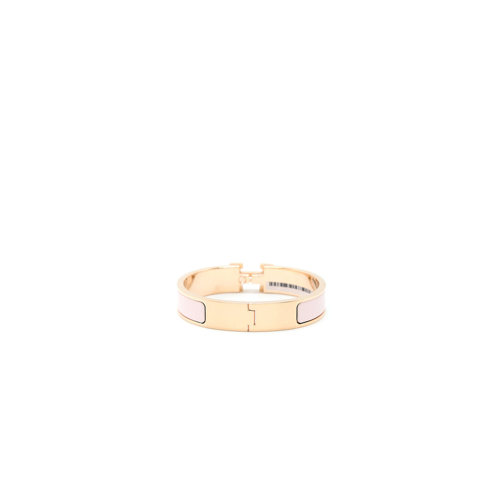 HERMES CLIC H BRACELET ROSE CANDEUR RGHW