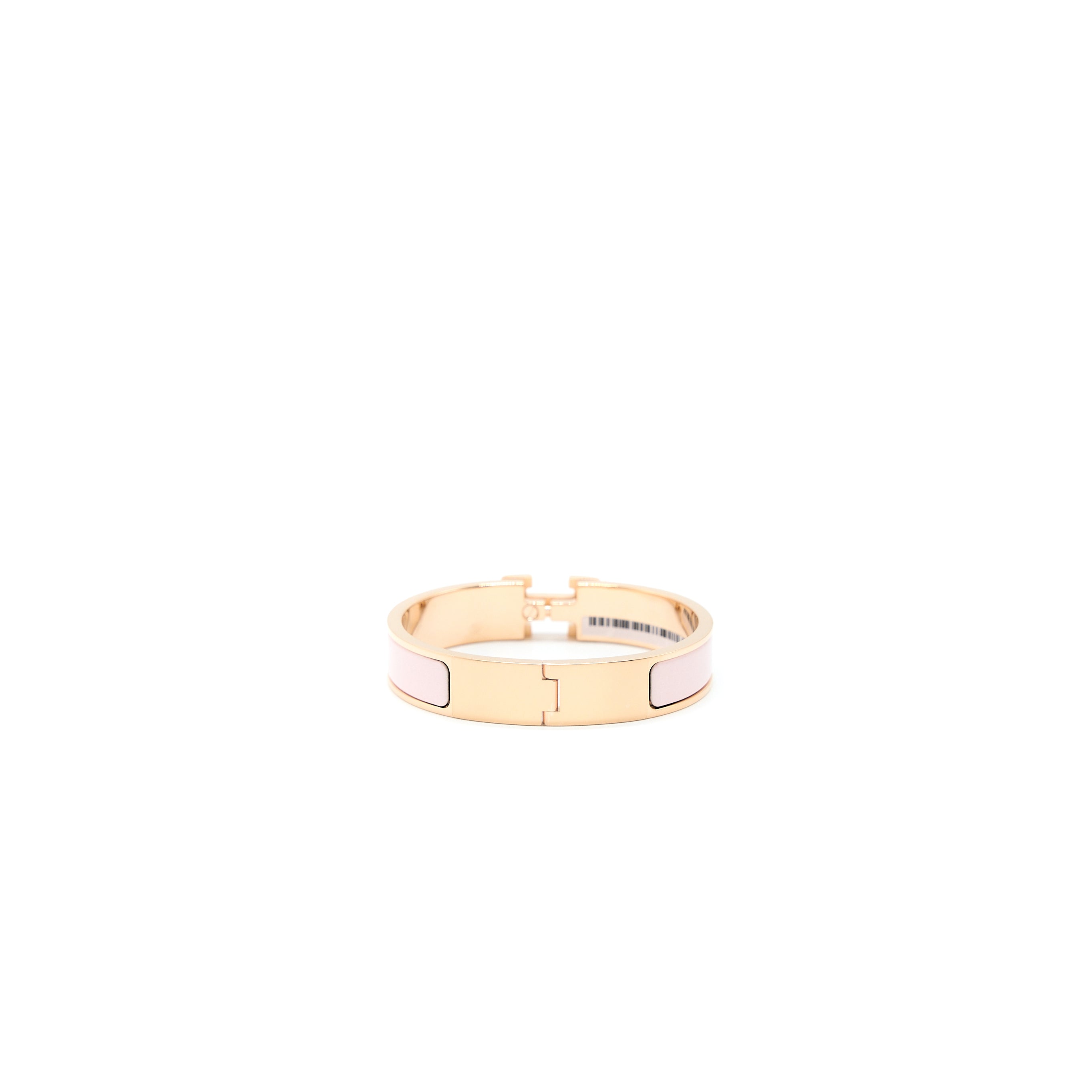 HERMES CLIC H BRACELET ROSE CANDEUR RGHW
