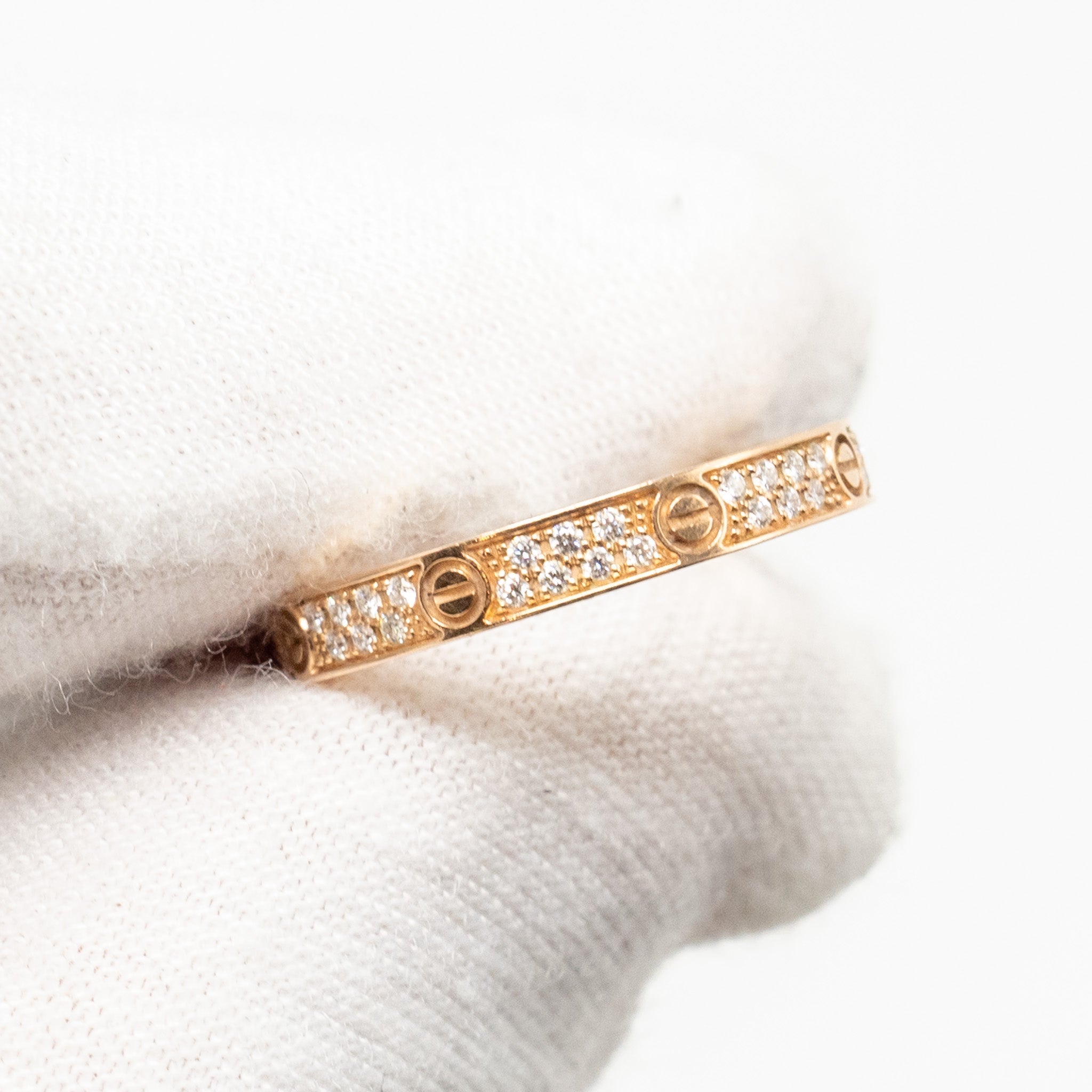 CARTIER LOVE RING ROSE GOLD, DIAMONDS