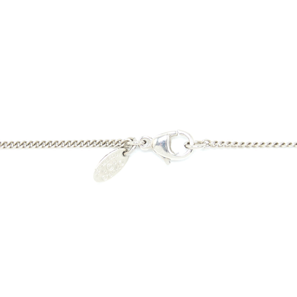 CHANEL CC LOGO NECKLACE CRYSTAL SILVER TONE