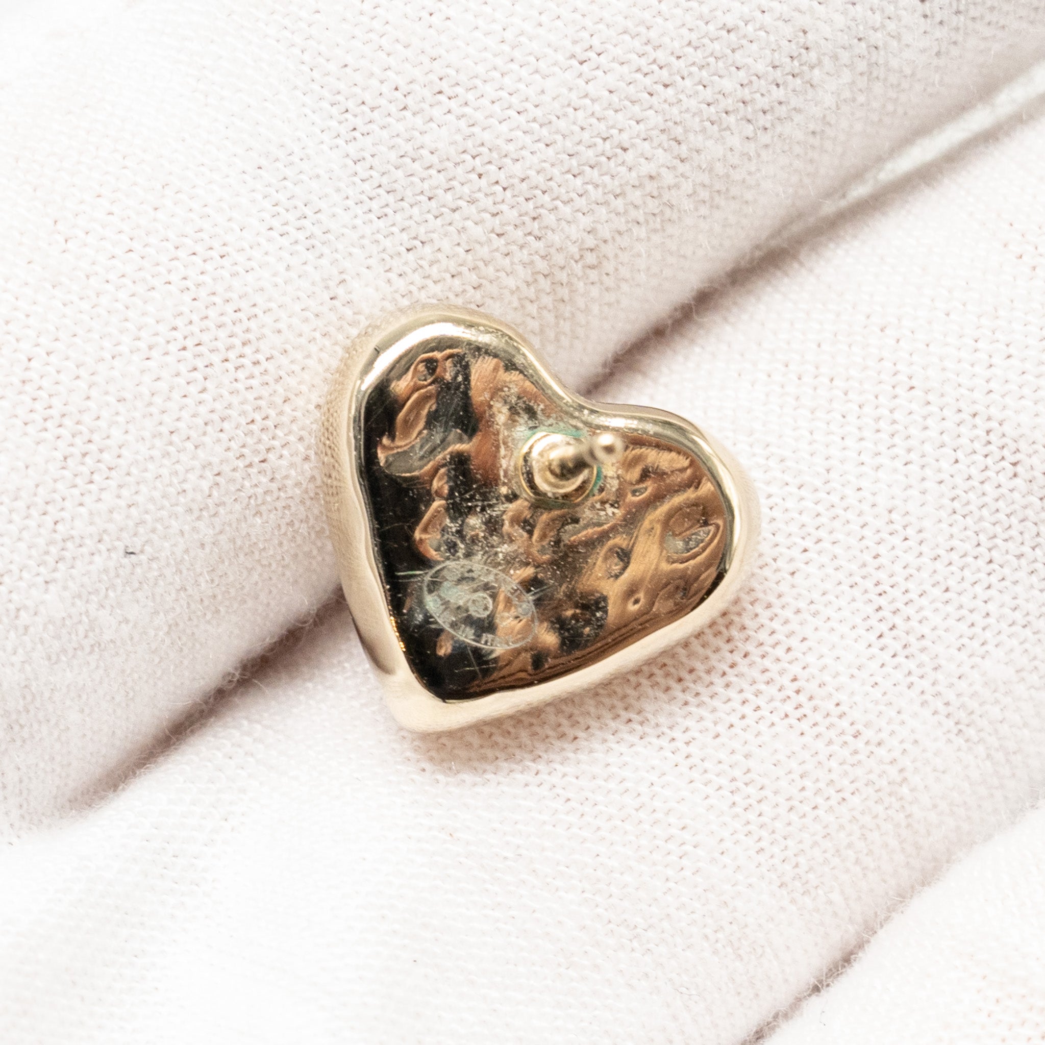 CHANEL MINI HEART CC LOGO EARRINGS LIGHT GOLD TONE
