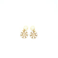 DIOR CD LOGO DROPPED EARRING PEARL/CRYSTAL GOLD TONE