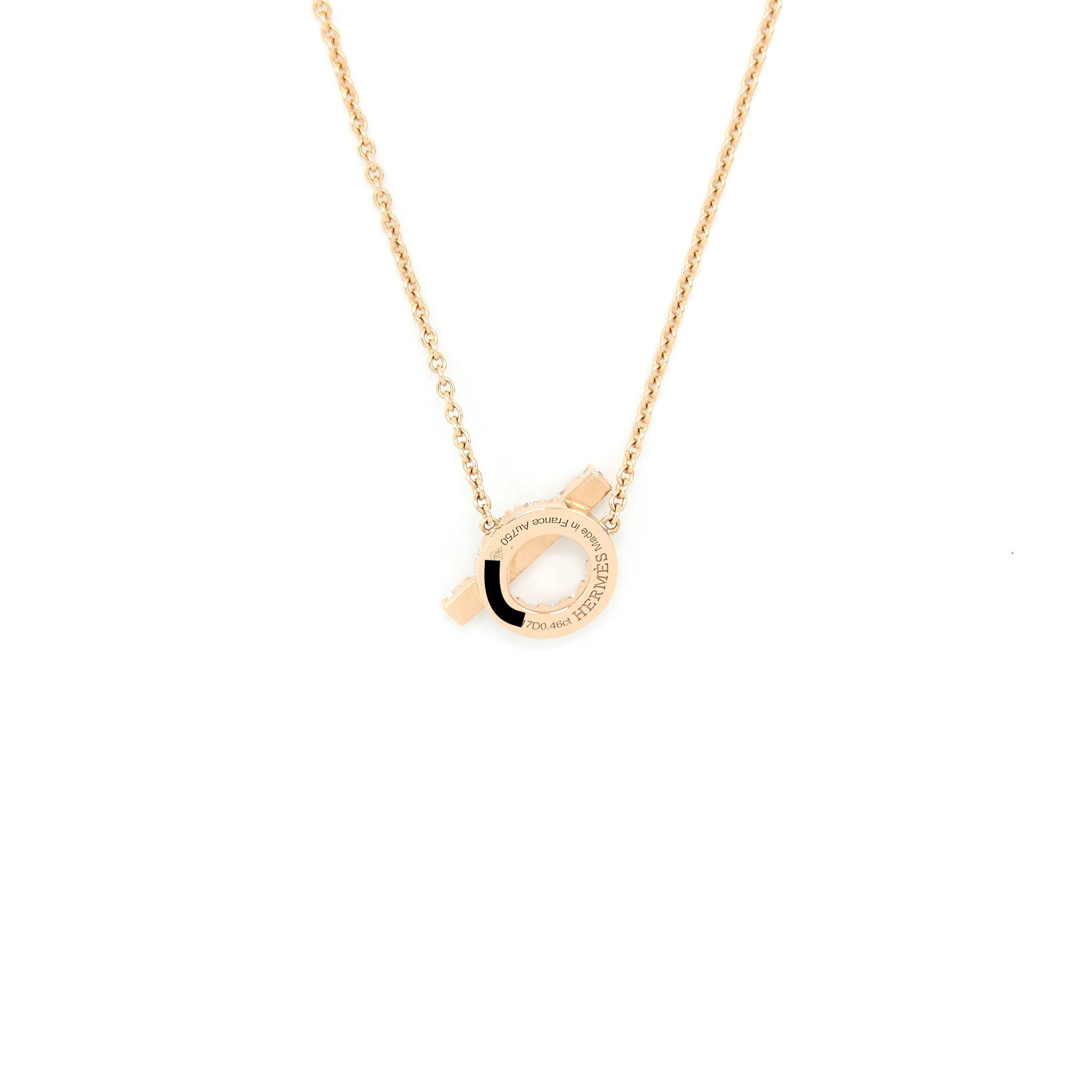 HERMES FINESSE NECKLACE ROSE GOLD WITH DIAMONDS