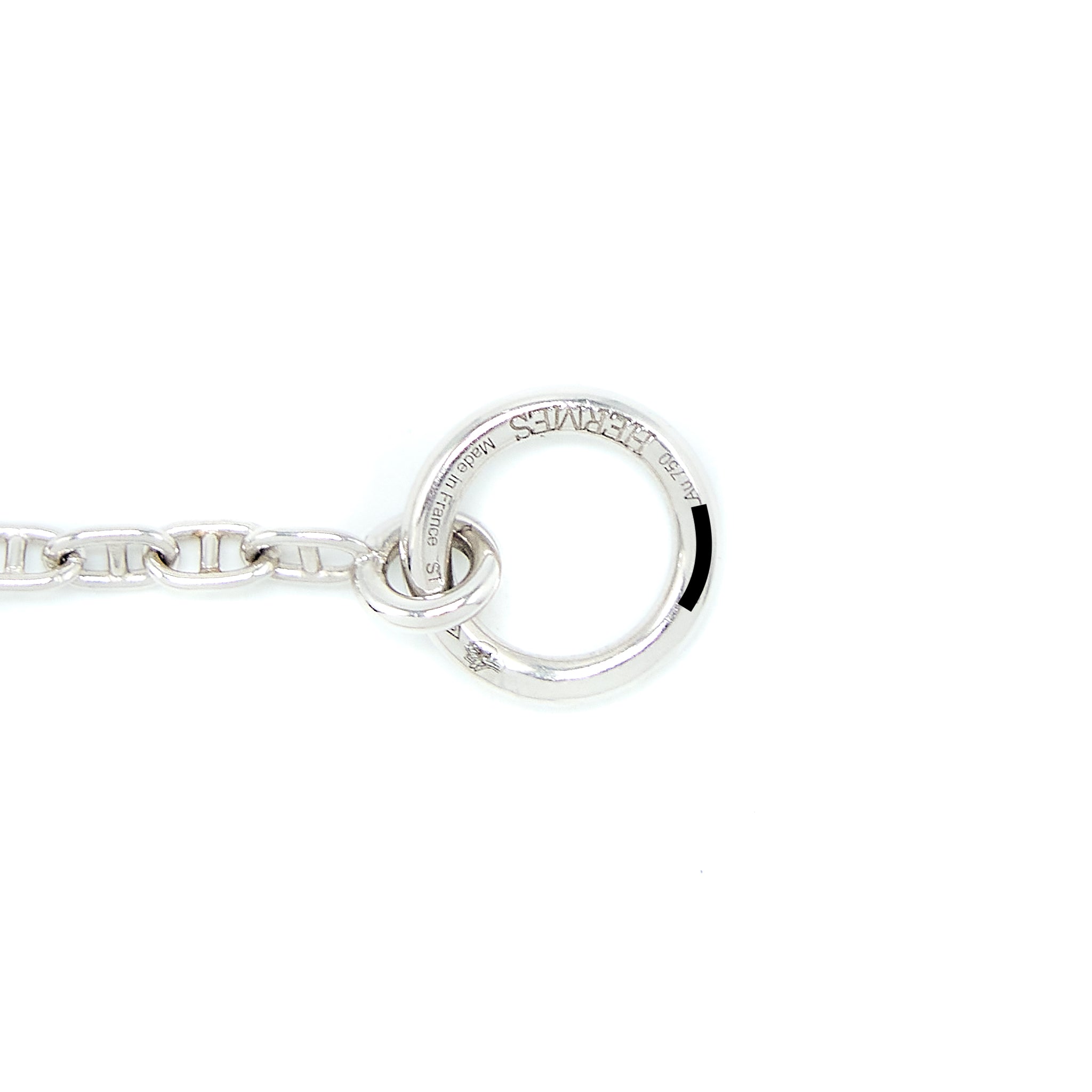 HERMES NEW FARANDOLE BRACELET TOGGLE CLOSURE WHITE GOLD WITH DIAMONDS