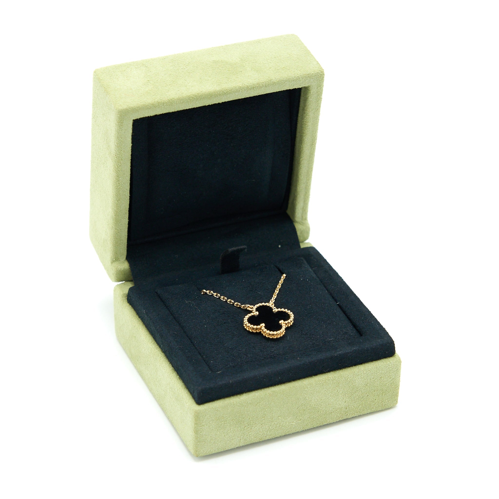 VAN CLEEF & ARPELS VINTAGE ALHAMBRA PENDANT BLACK ONYX/18K YELLOW GOLD