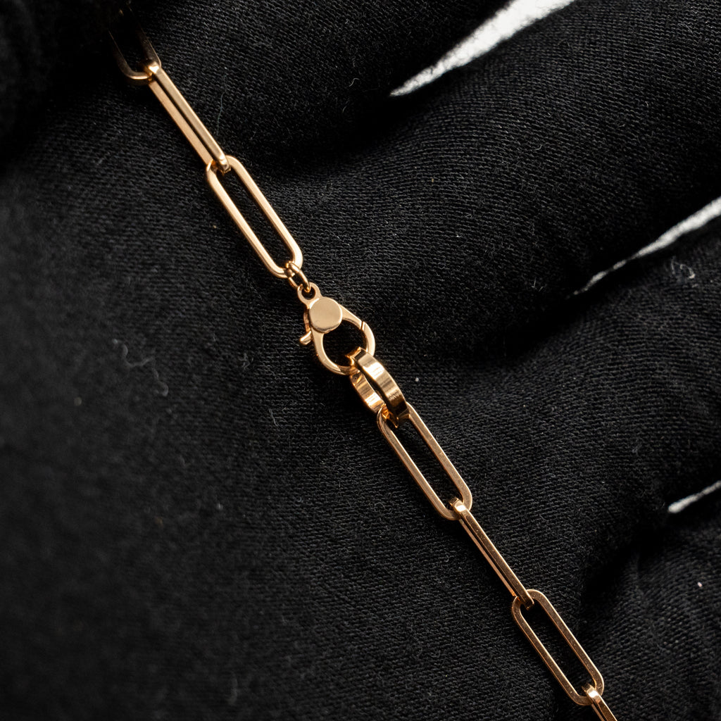 HERMES KELLY CHAINE DOUBLE BRACELET ROSE GOLD,DIAMONDS