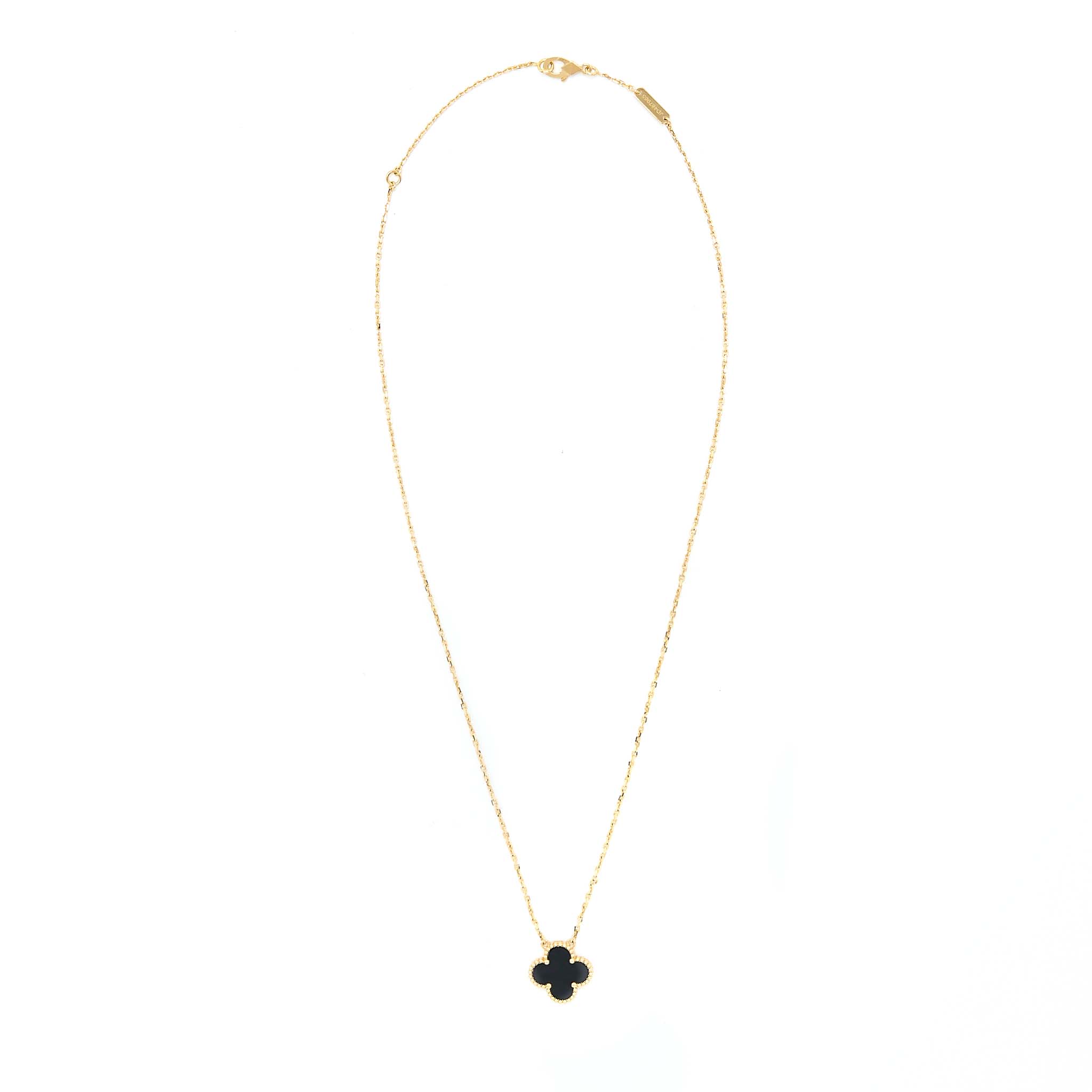 VAN CLEEF & ARPELS VINTAGE ALHAMBRA PENDANT BLACK ONYX/18K YELLOW GOLD
