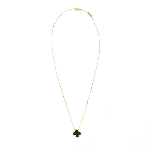 VAN CLEEF & ARPELS VINTAGE ALHAMBRA PENDANT BLACK ONYX/18K YELLOW GOLD