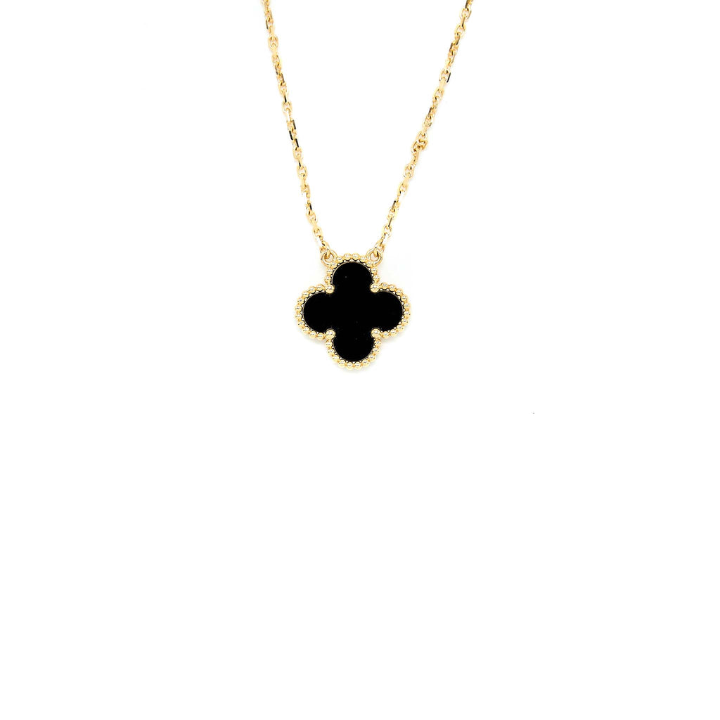 VAN CLEEF & ARPELS VINTAGE ALHAMBRA PENDANT BLACK ONYX/18K YELLOW GOLD