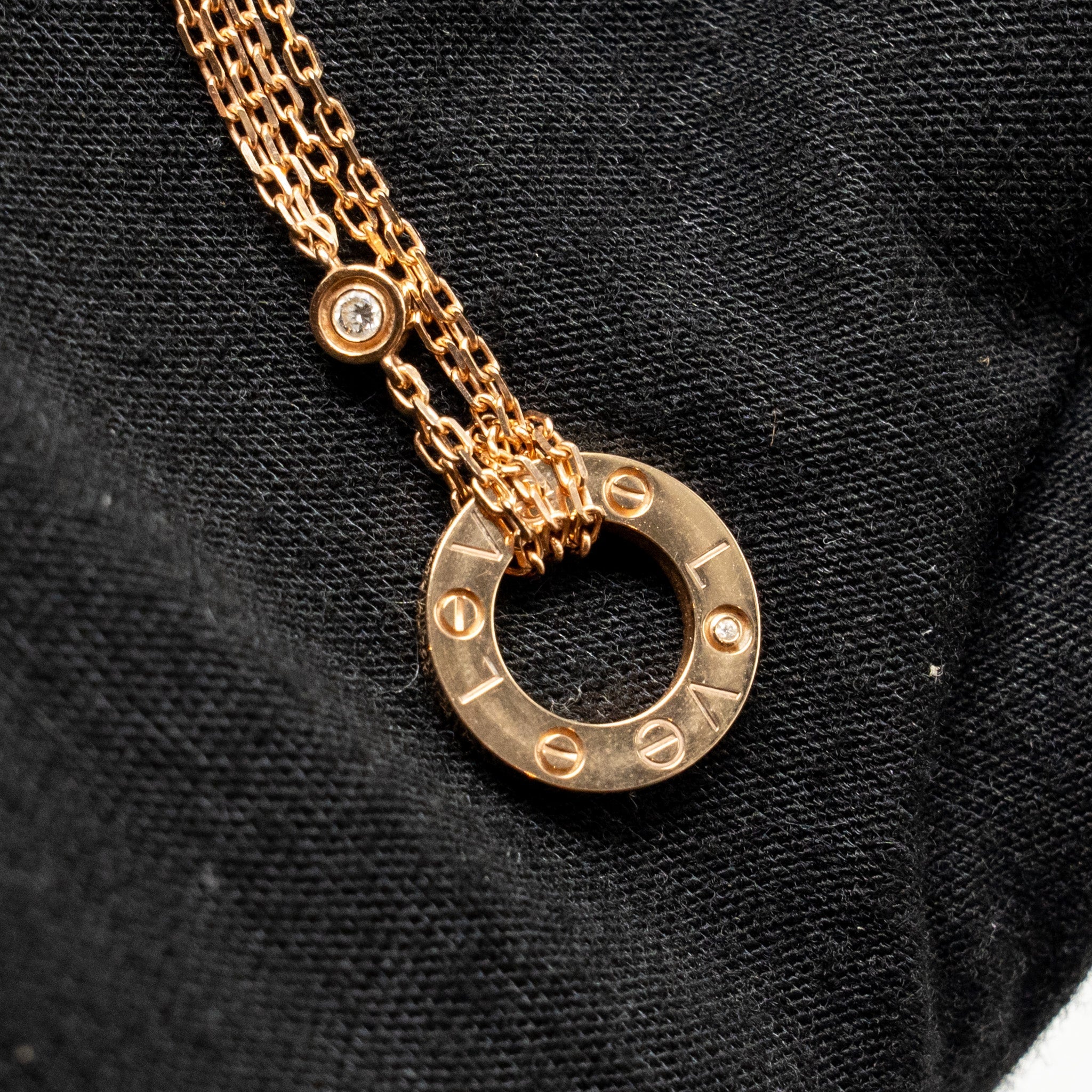 CARTIER LOVE PENDANT 2 DIAMONDS ROSE GOLD