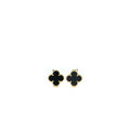 VAN CLEEF & ARPELS VINTAGE ALHAMBRA EARRINGS ONYX/18K YELLOW GOLD