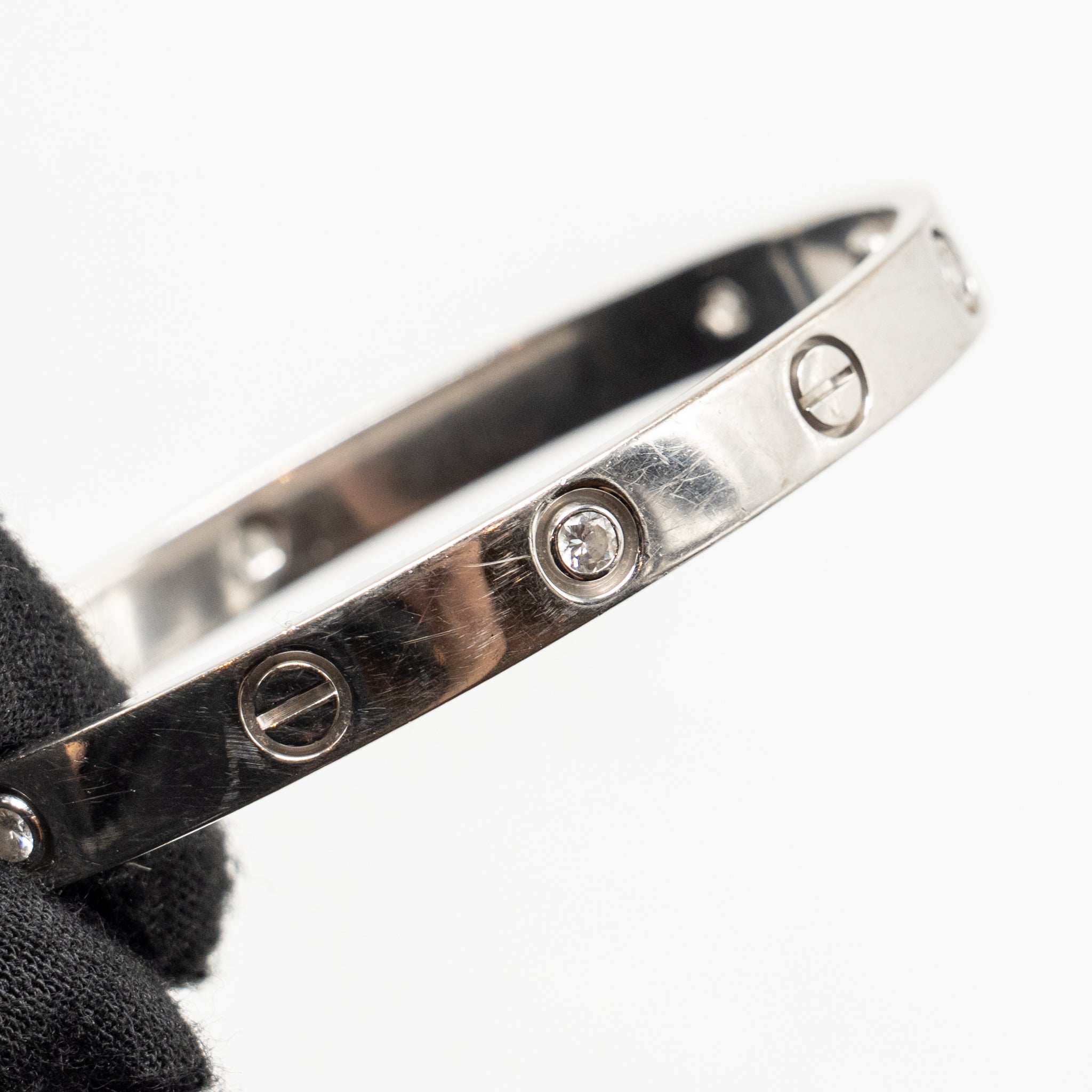 CARTIER LOVE BRACELET WHITE GOLD 6 DIAMONDS