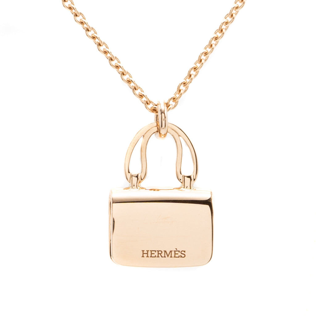 HERMES AMULETTES CONSTANCE PENDANT ROSE GOLD WITH DIAMONDS