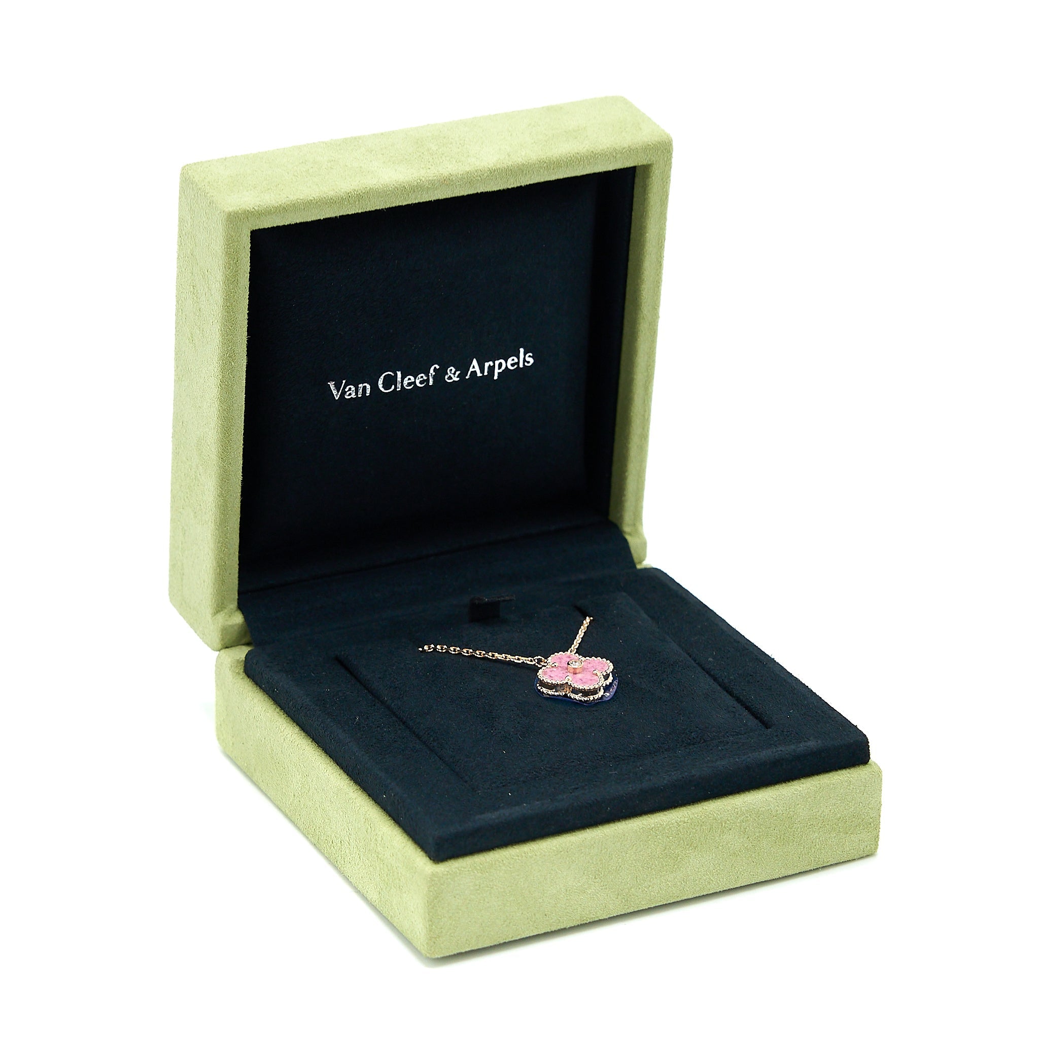 VAN CLEEF & ARPELS 2021 HOLIDAY LIMITED PENDANT PINK ONYX/ 18K ROSE GOLD