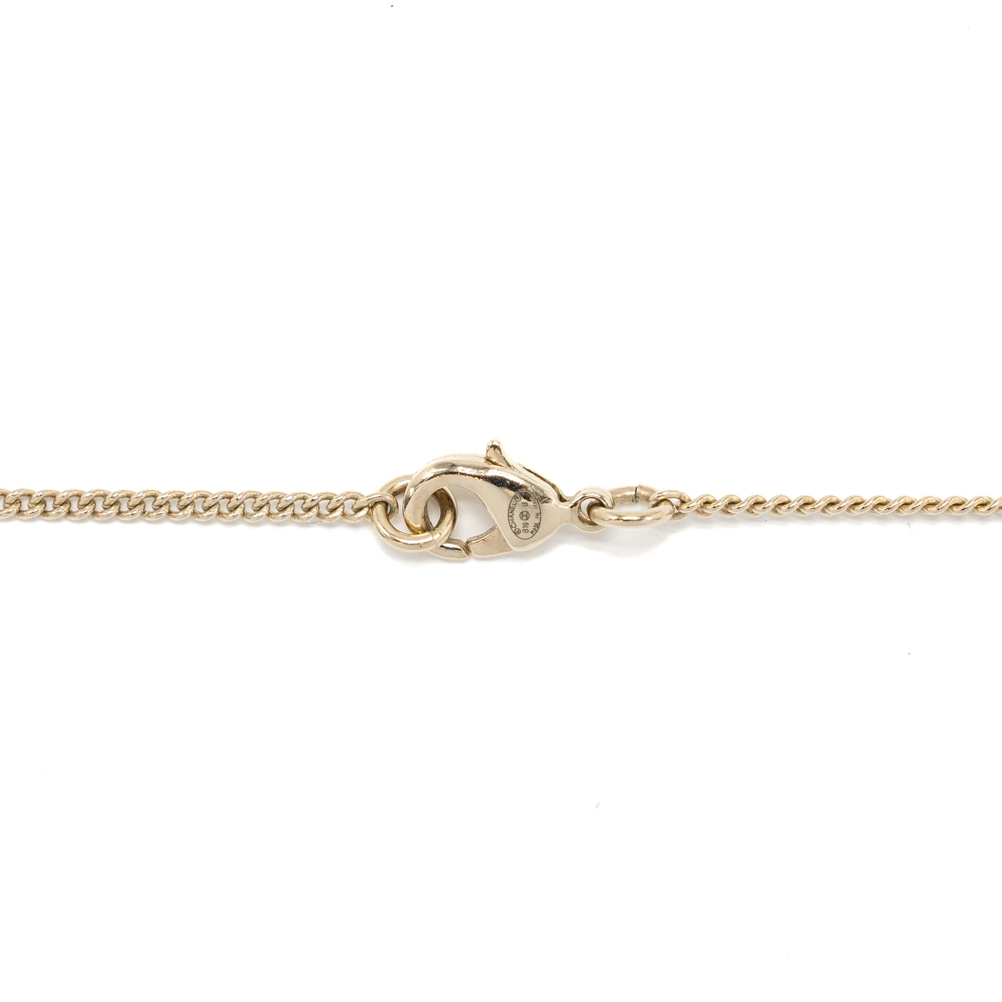 CHANEL CC LOGO WITH PEARL / NO 5/ STAR DROP NECKLACE CRYSTAL GOLD TONE