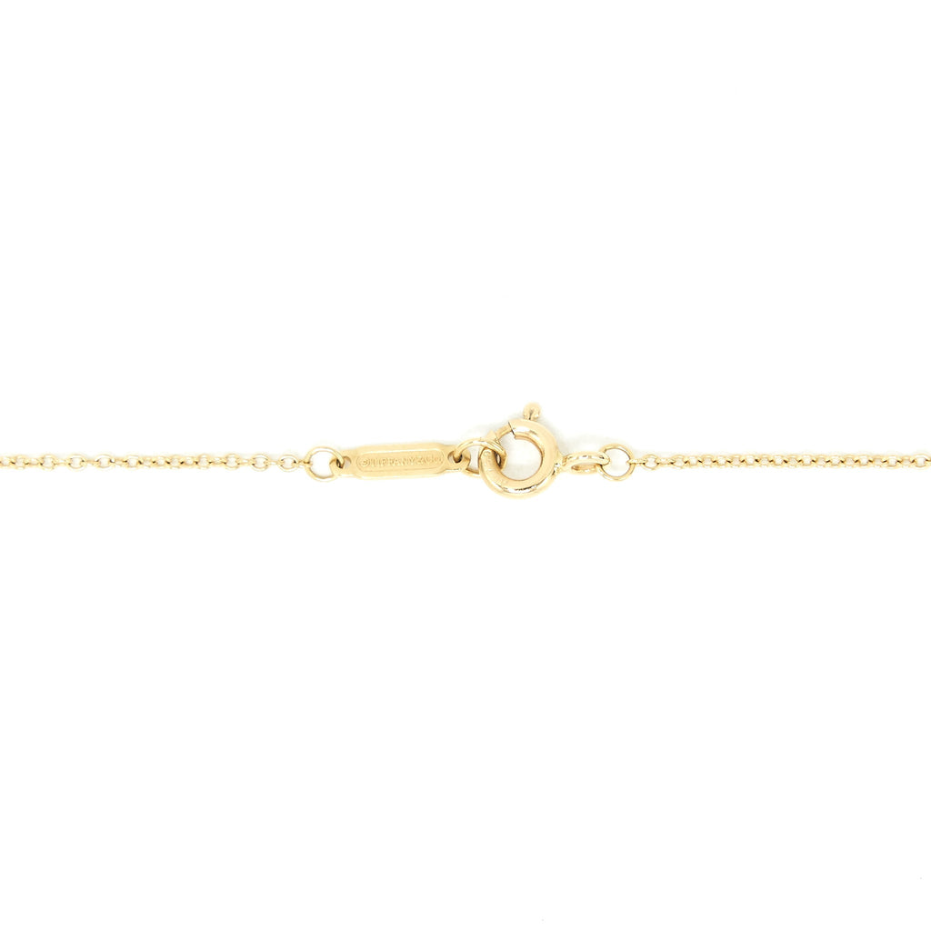 TIFFANY & CO ENCHANT HEART KEY PENDANT NECKLACE 18K YELLOW GOLD & DIAMOND