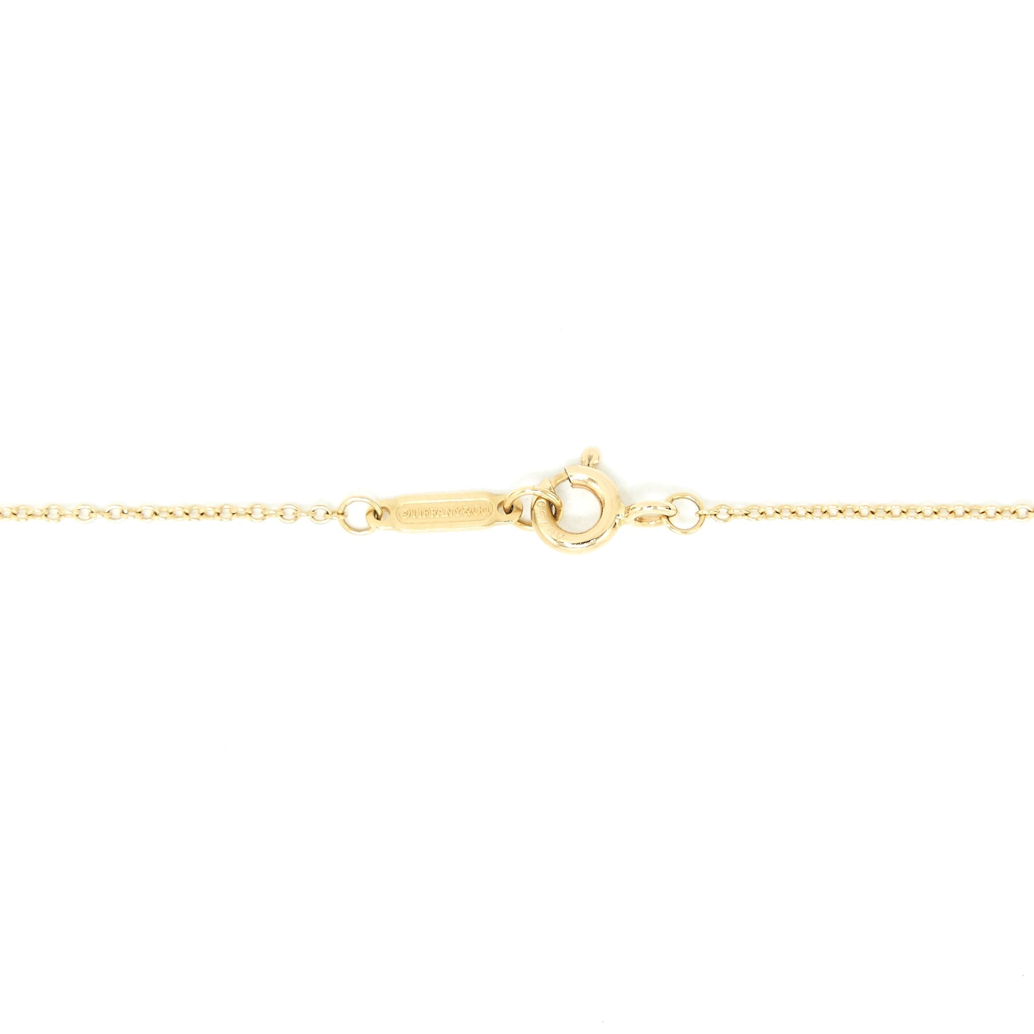 TIFFANY & CO ENCHANT HEART KEY PENDANT NECKLACE 18K YELLOW GOLD & DIAMOND