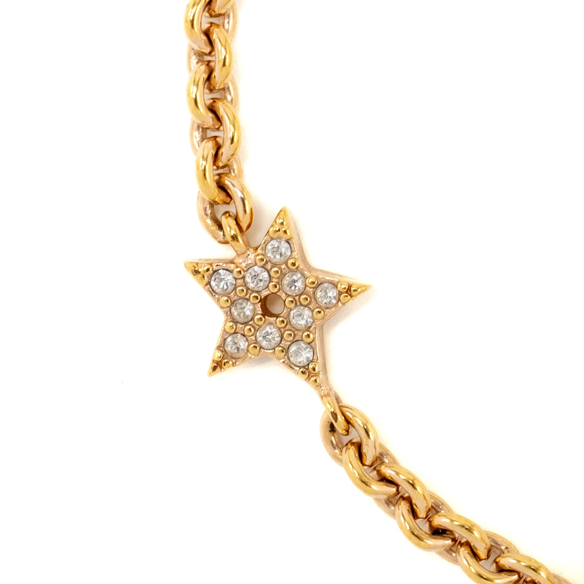 DIOR CD AND STARS BRACELET CRYSTAL GOLD TONE