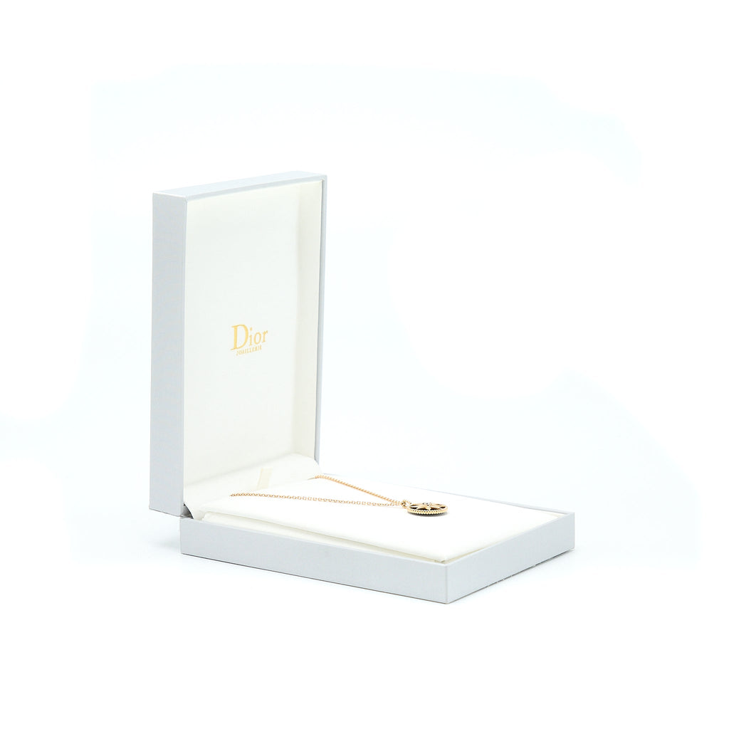 DIOR LARGE ROSE DES VENTS MEDALLION ROSE GOLD WITH DIAMOND AND ONYX