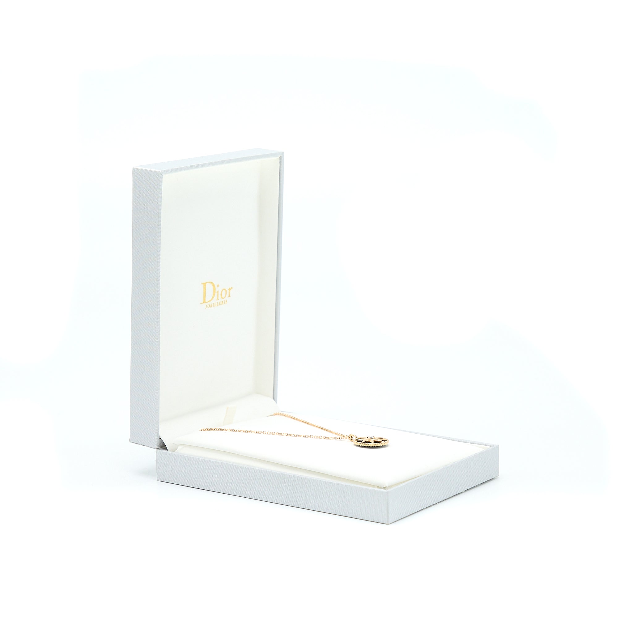 DIOR LARGE ROSE DES VENTS MEDALLION ROSE GOLD WITH DIAMOND AND ONYX