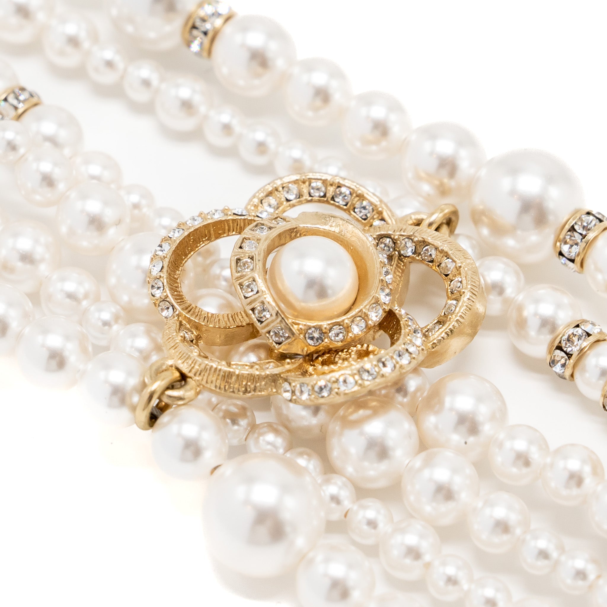 CHANEL PEARL CHAIN BRACELET GOLD TONE