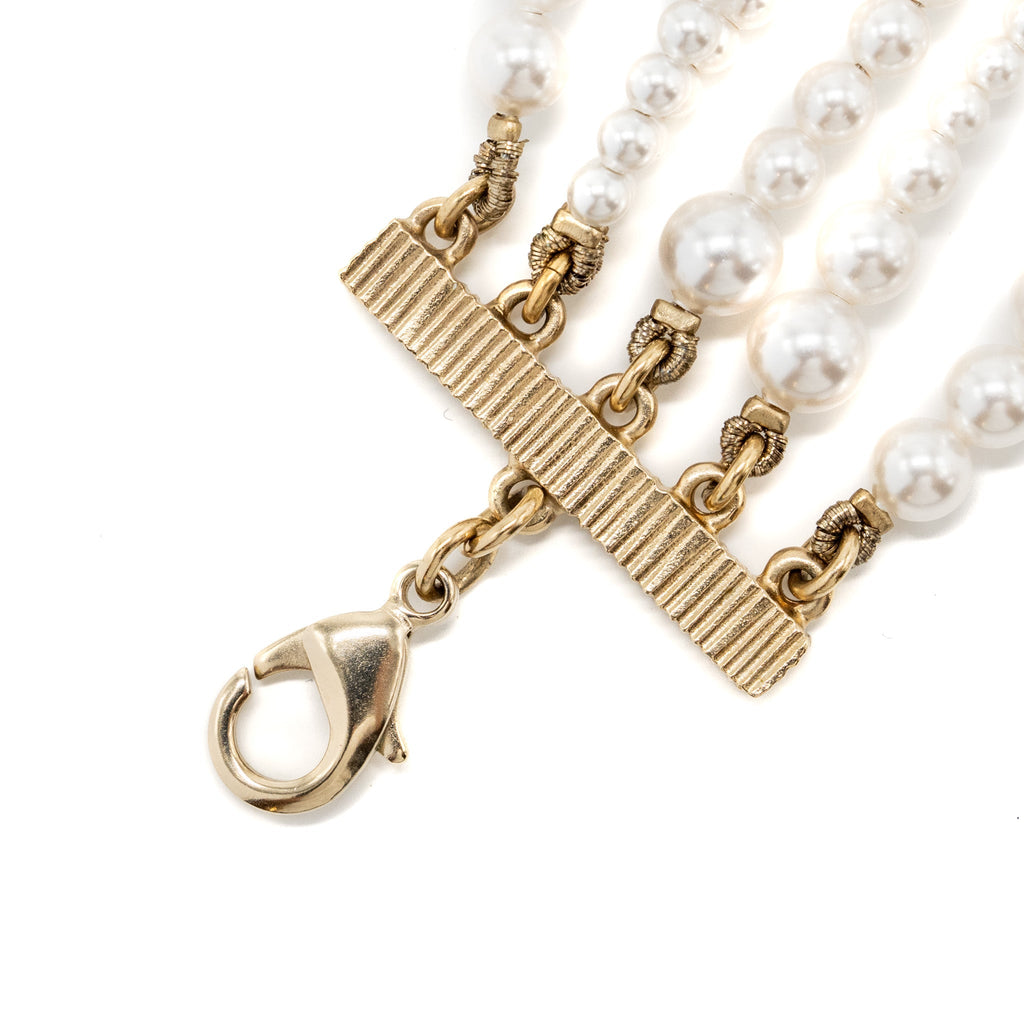 CHANEL PEARL CHAIN BRACELET GOLD TONE