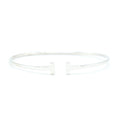 TIFFANY TIFFANY T NARROW WIRE BRACELET 18K WHITE GOLD